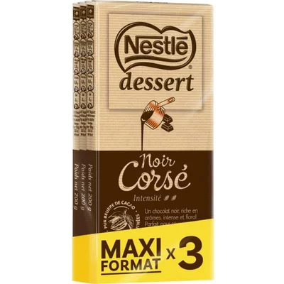 Prix Nestlé Dessert Noir Maxi Format Pack de 3 x 205g (615g) à La Réunion