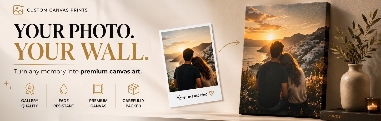 Custom canvas prints — turn your photo into premium wall art