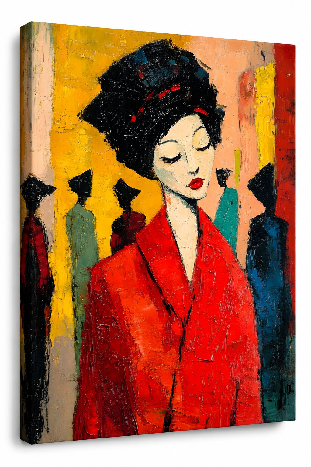 Vibrant Expressionist Portrait Canvas Print – Modern Living Room Wall Art