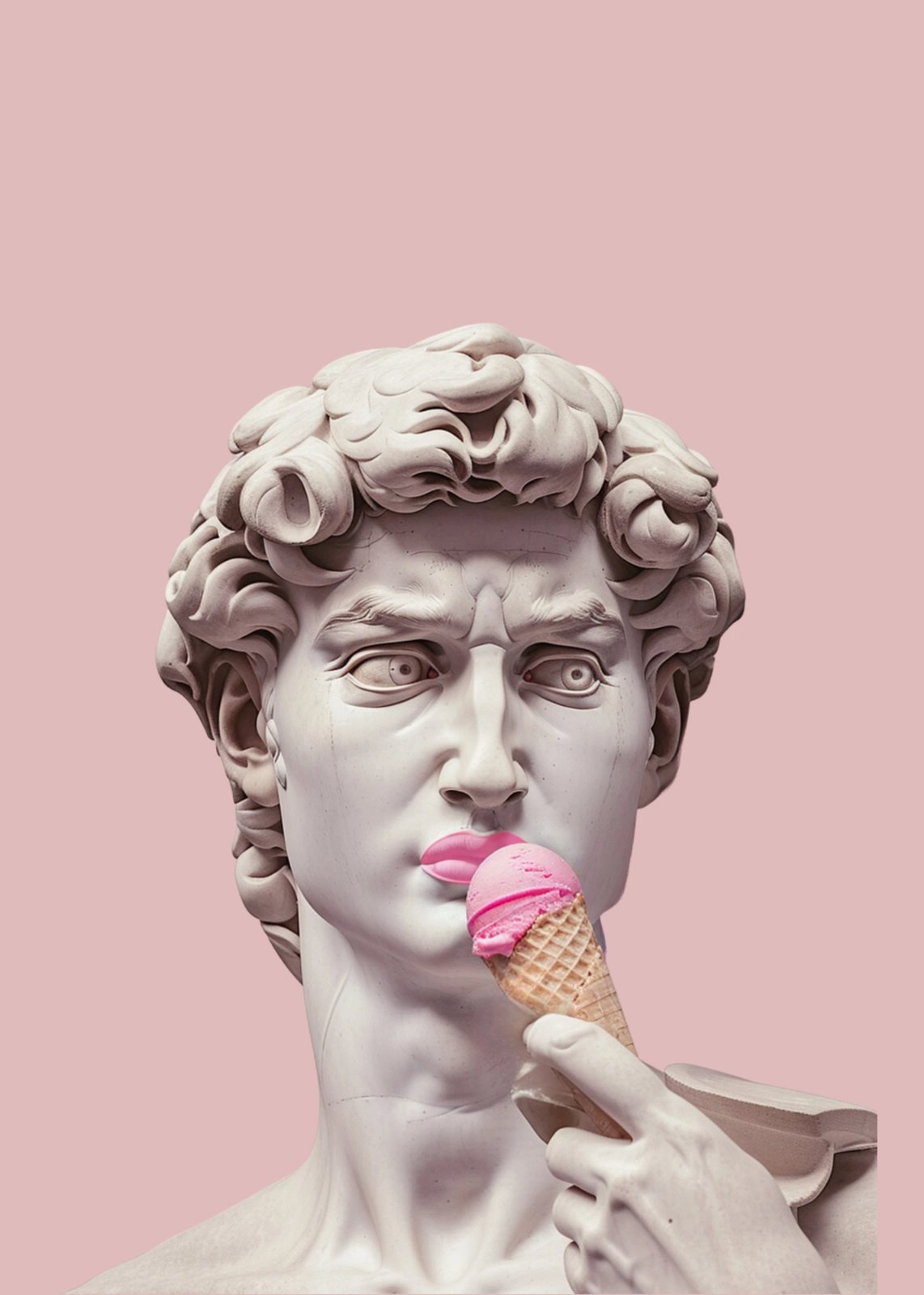 David Ice Cream Pop Art Poster | Modern Pink Aesthetic Gallery Wrapped Poster for Bedroom, Dorm & Living Room — Poster