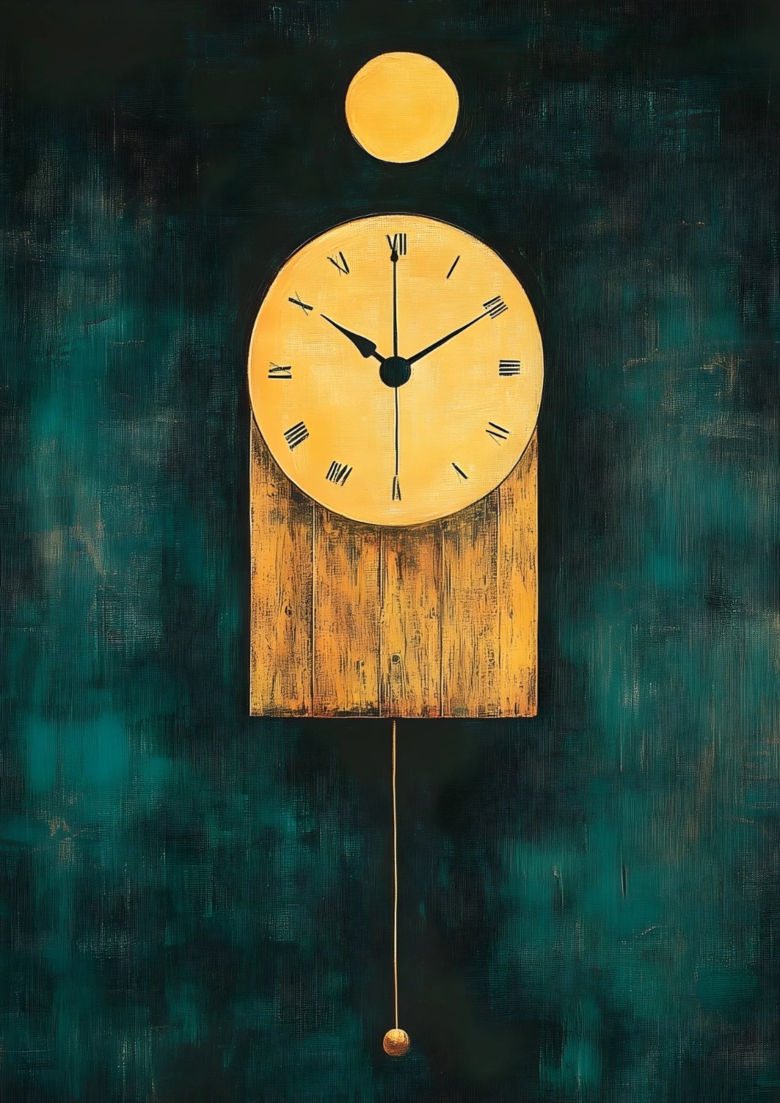 Luxury Teal and Gold Poster | Minimalist Pendulum Poster | Home Gallery Decor — Poster