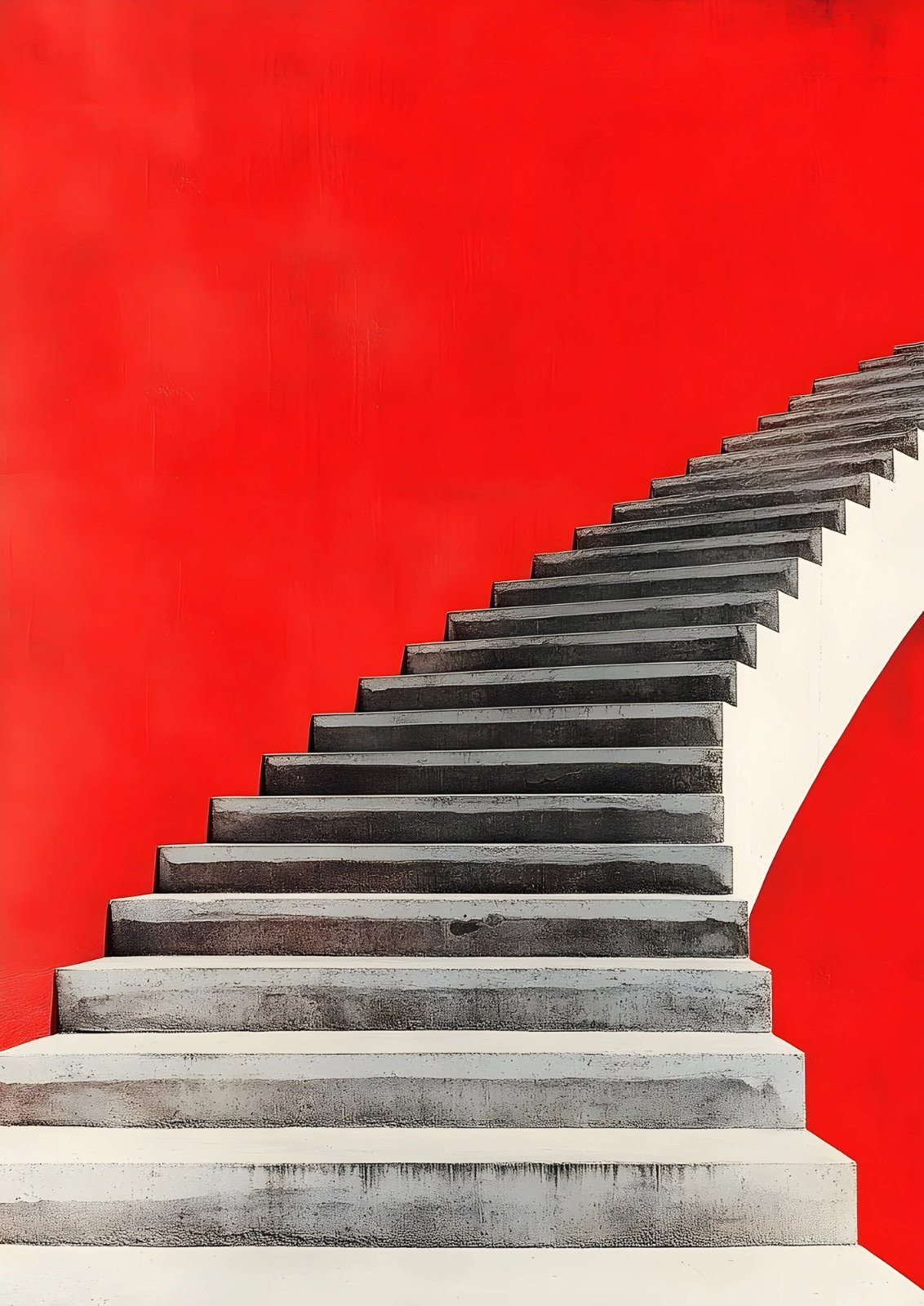 Modern Architecture Poster - Red & White Spiral Staircase Poster — Poster