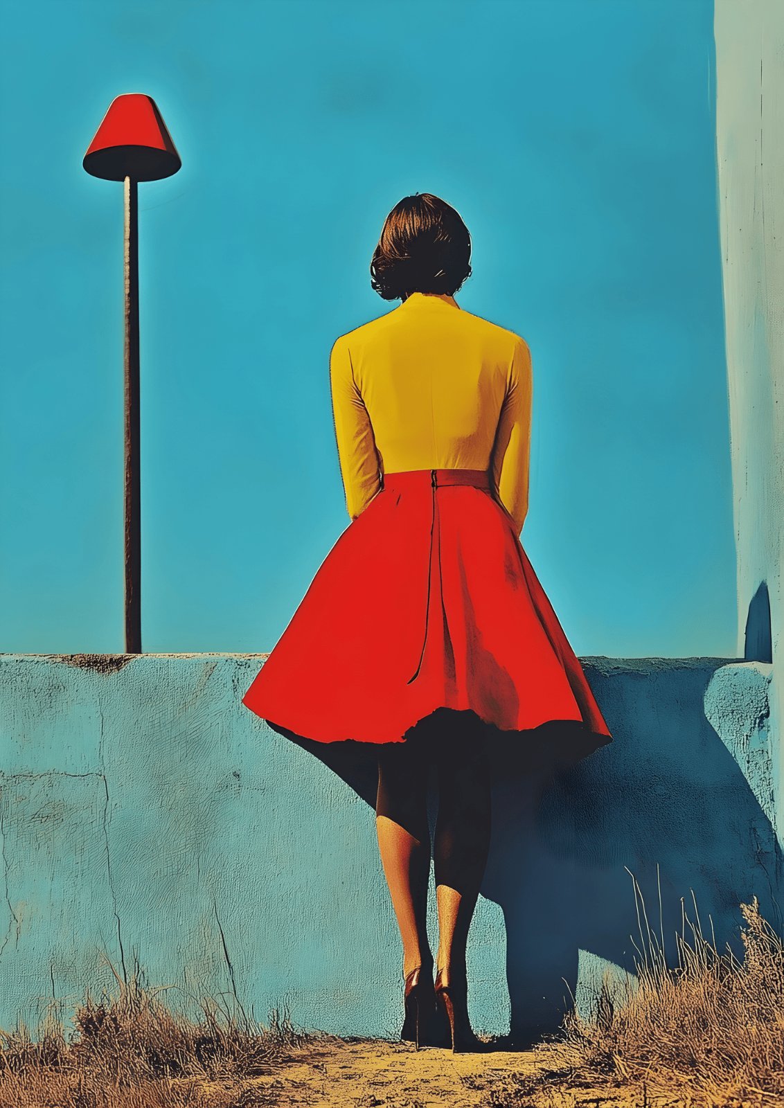 Mid-Century Modern Retro Poster | Vintage Minimalist Woman Portrait Art Poster — Poster