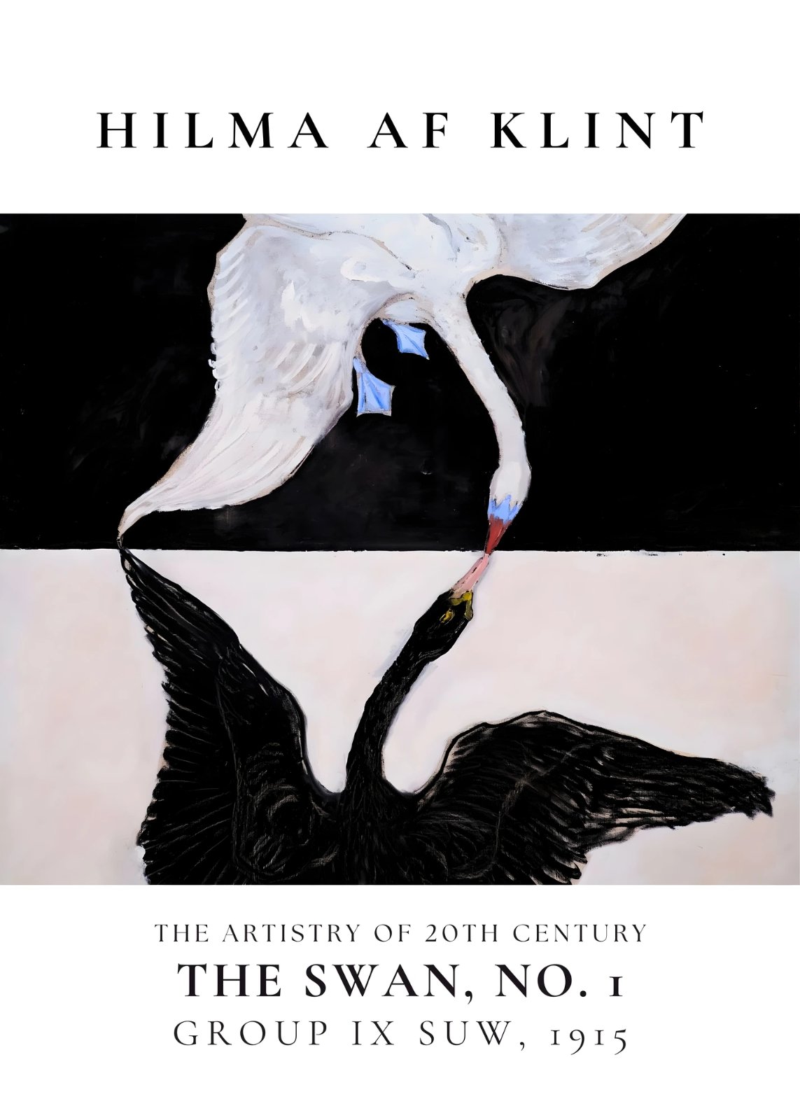 Hilma af Klint The Swan No. I Poster | Museum-Inspired Minimalist Swan Artwork | Gallery Wrapped Poster for Living Room, Bedroom & Study — Poster