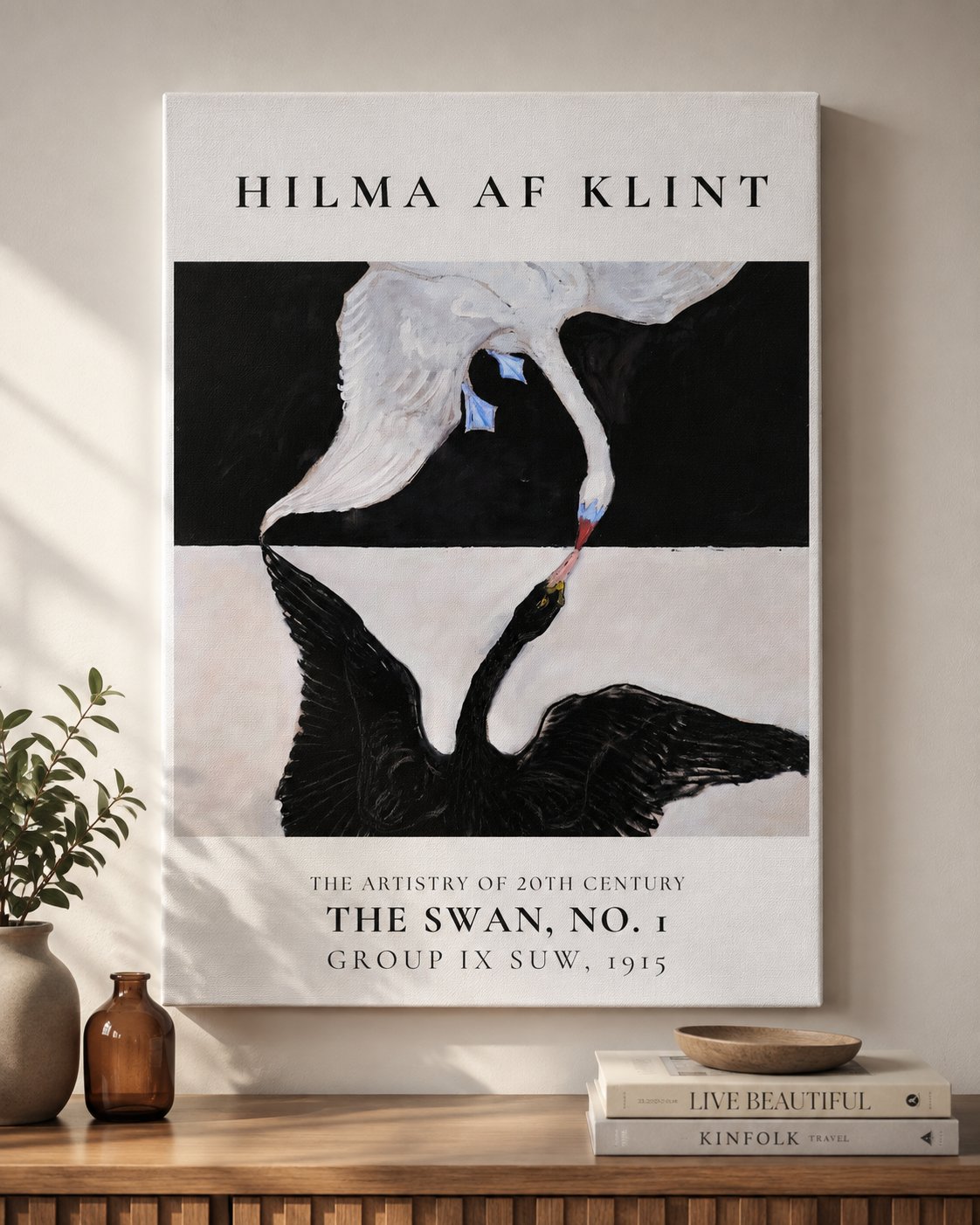 Hilma af Klint The Swan No. I Canvas Wall Art | Museum-Inspired Minimalist Swan Artwork | Gallery Wrapped Canvas Print for Living Room, Bedroom & Study canvas print