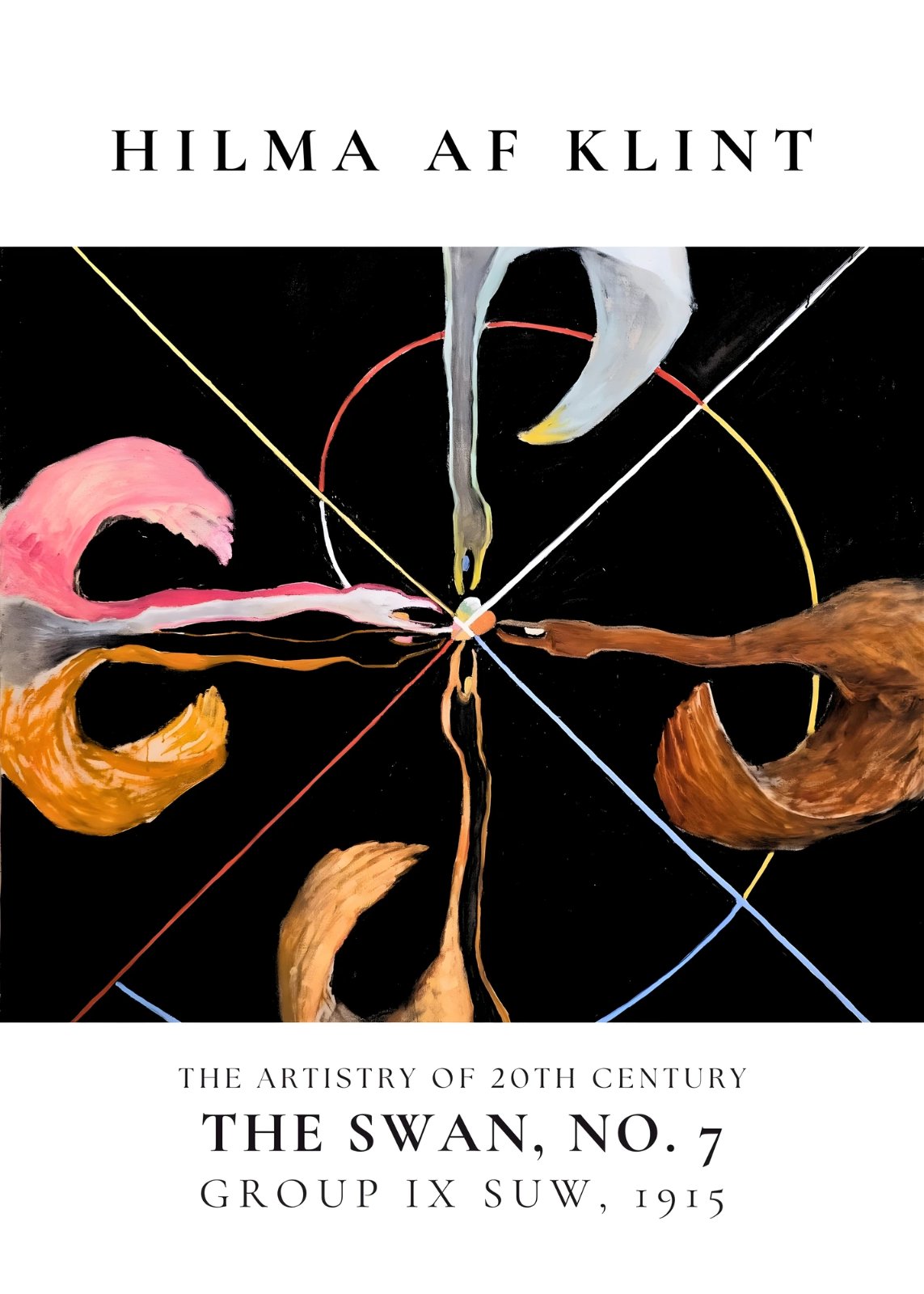 Hilma af Klint The Swan No. 7 Poster – Abstract Vintage Art Print for Living Room, Bedroom & Study — Poster