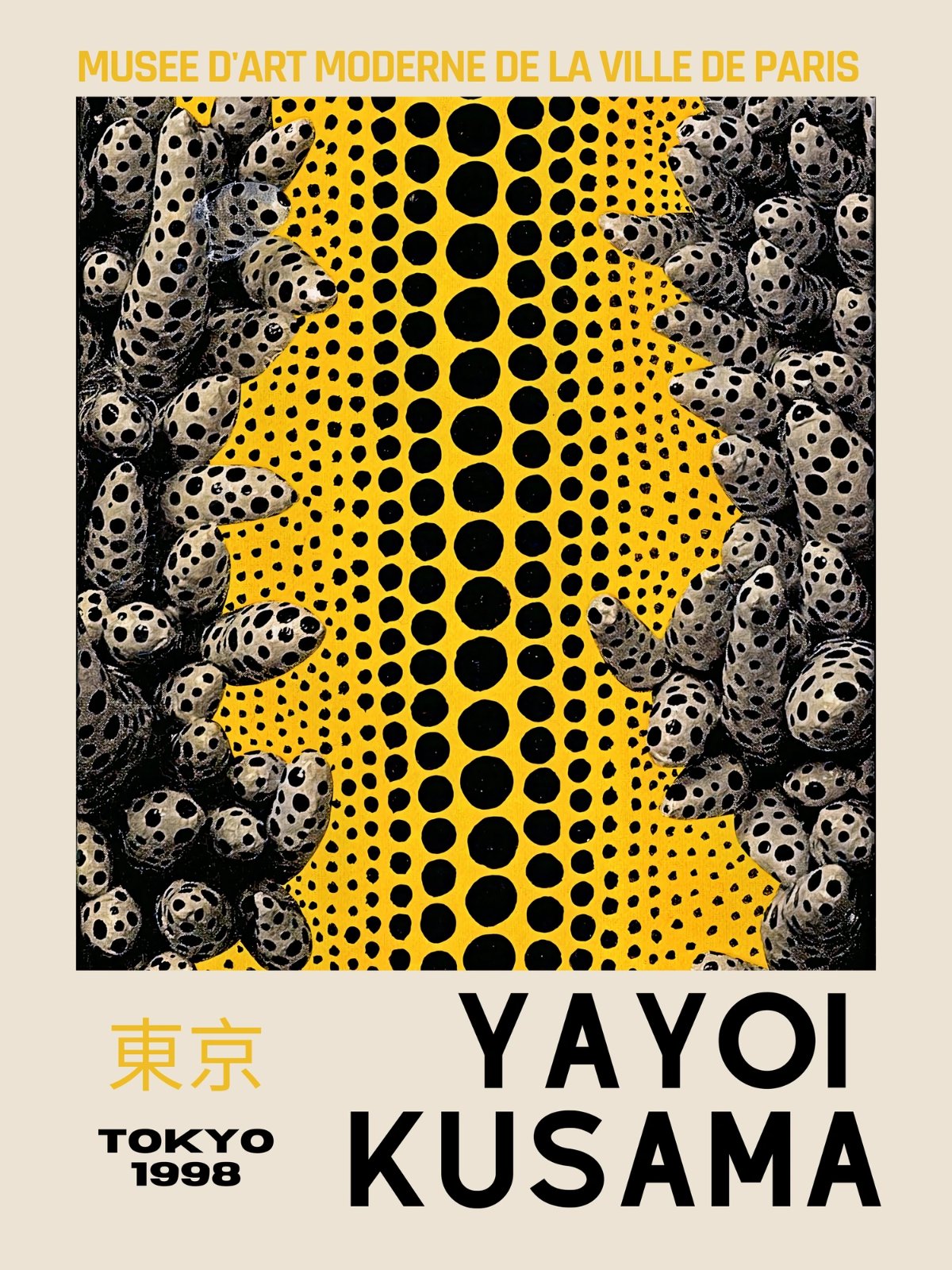 Yayoi Kusama Inspired Abstract Dotted Poster | Modern Japanese Exhibition Poster | Premium Gallery Wrapped Poster — Poster