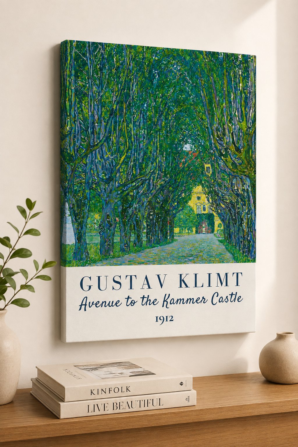 Gustav Klimt Avenue to Kammer Castle Canvas Wall Art – Vintage Nature Landscape Painting Print canvas print — Gustav Klimt print