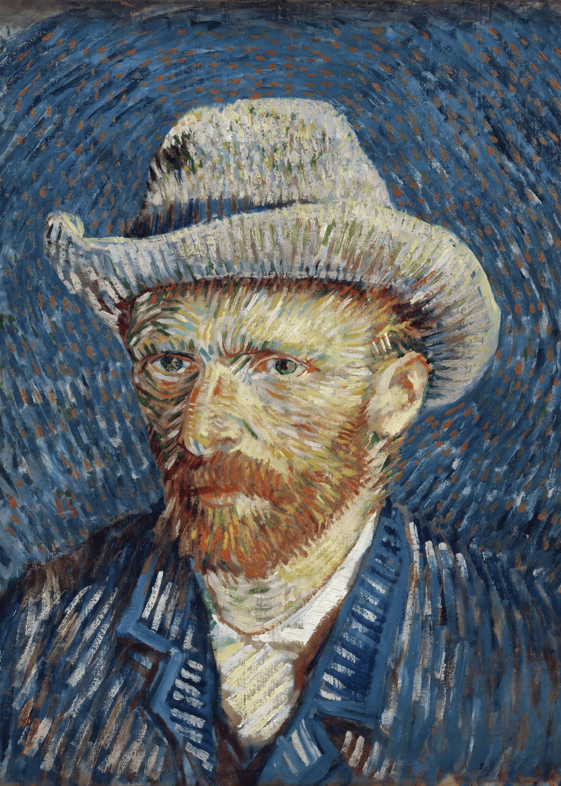 Vincent van Gogh Self Portrait with Straw Hat Poster - Post-Impressionist Fine Art Poster, Famous Oil Painting Replica, Fine Art Poster, Classic Home Decor — Poster