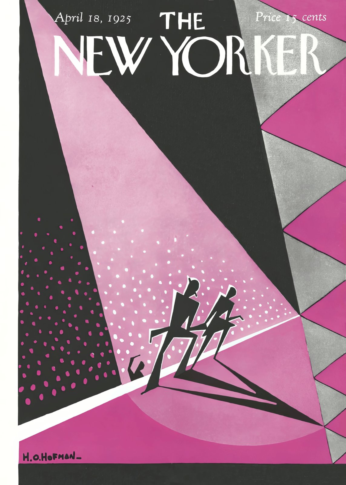 Vintage The New Yorker Cover Poster – Apr 18, 1925 Issue by H.O. Hofman – Retro Art Deco Jazz Age Poster, Stylish Pink & Black Home Decor Print — Poster