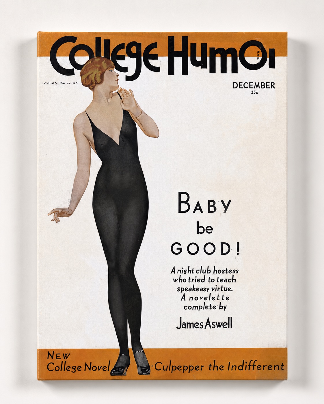  Vintage College Humor Magazine Cover Poster | Retro Flapper Wall Art | Coles Phillips Art Print | 1920s Art Deco Home Decor canvas print — art deco wall decor