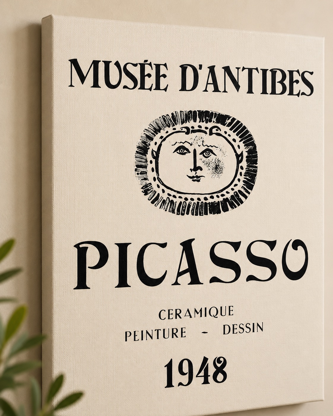 Picasso Musée d'Antibes 1948 Exhibition Poster | Vintage Modern Wall Art Print canvas print — Picasso poster