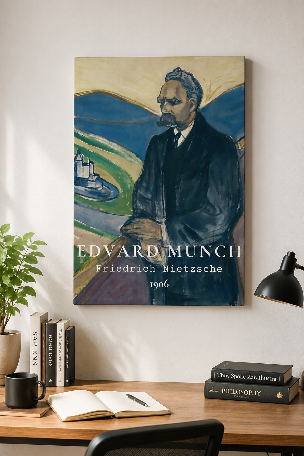 Edvard Munch Friedrich Nietzsche 1906 Wall Art Print | Expressionist Philosopher Portrait Poster for Home & Office Decor canvas print — Friedrich Nietzsche