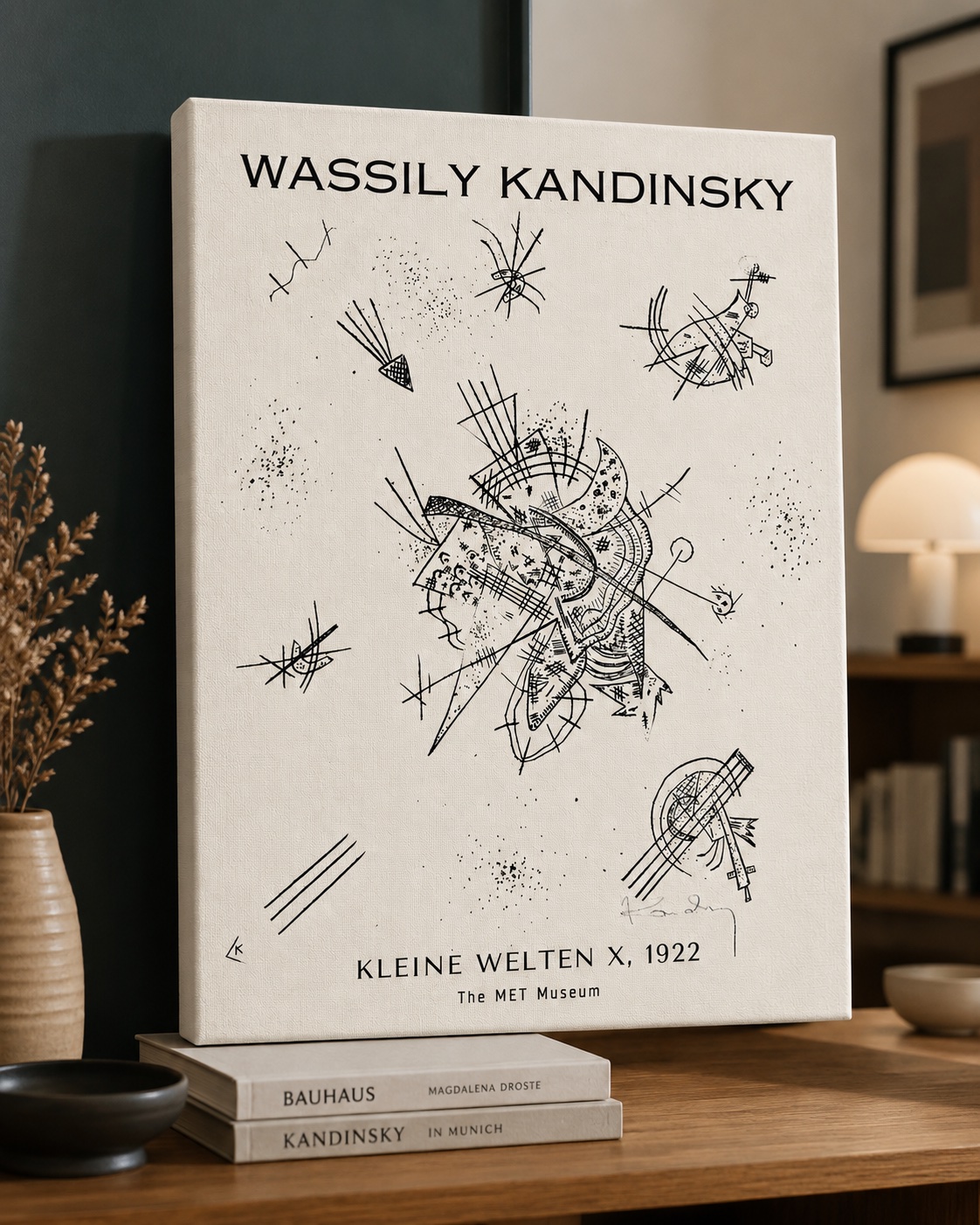 Abstract Geometric Line Art Canvas Print - Kandinsky Kleine Welten X Poster - Modern Minimalist Wall Decor canvas print — Kandinsky print