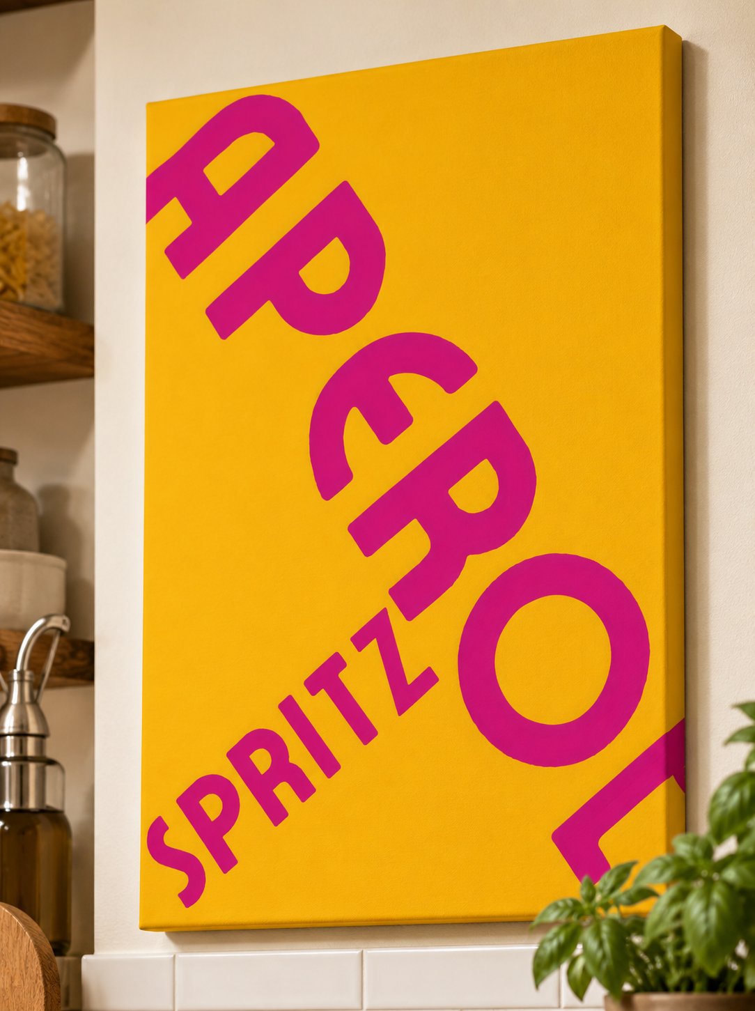 Aperol Spritz Wall Art | Vibrant Cocktail Poster Print for Kitchen & Bar Decor canvas print — spritz poster