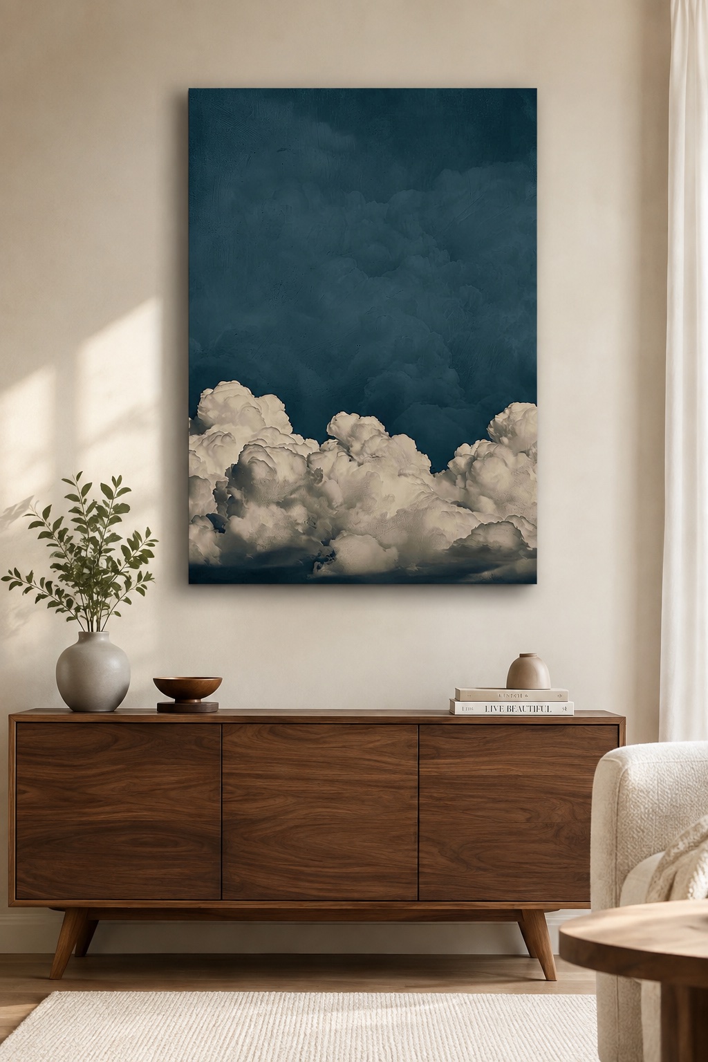 Atmospheric Cumulus Cloud Painting - Modern Stormy Sky Wall Decor canvas print — cloudscape