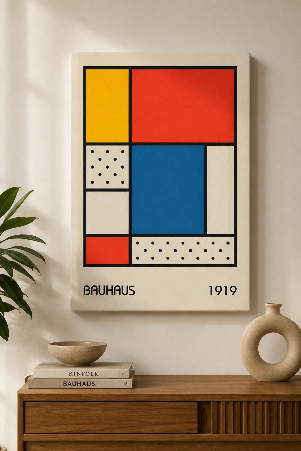 auhaus 1919 Geometric Wall Art – Mid-Century Modern Abstract Poster Print canvas print — Bauhaus poster