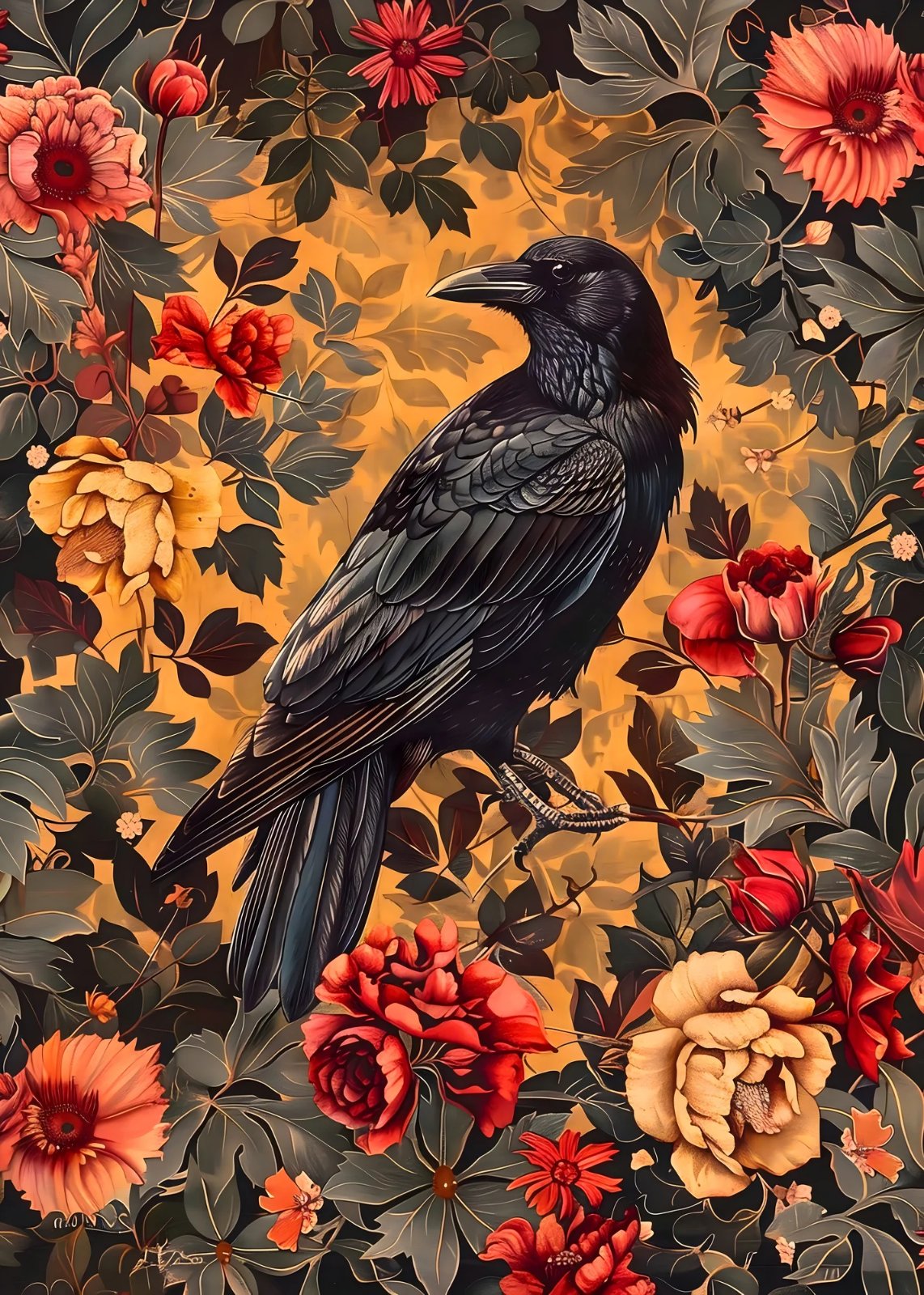 Black Raven and Roses poster — Poster