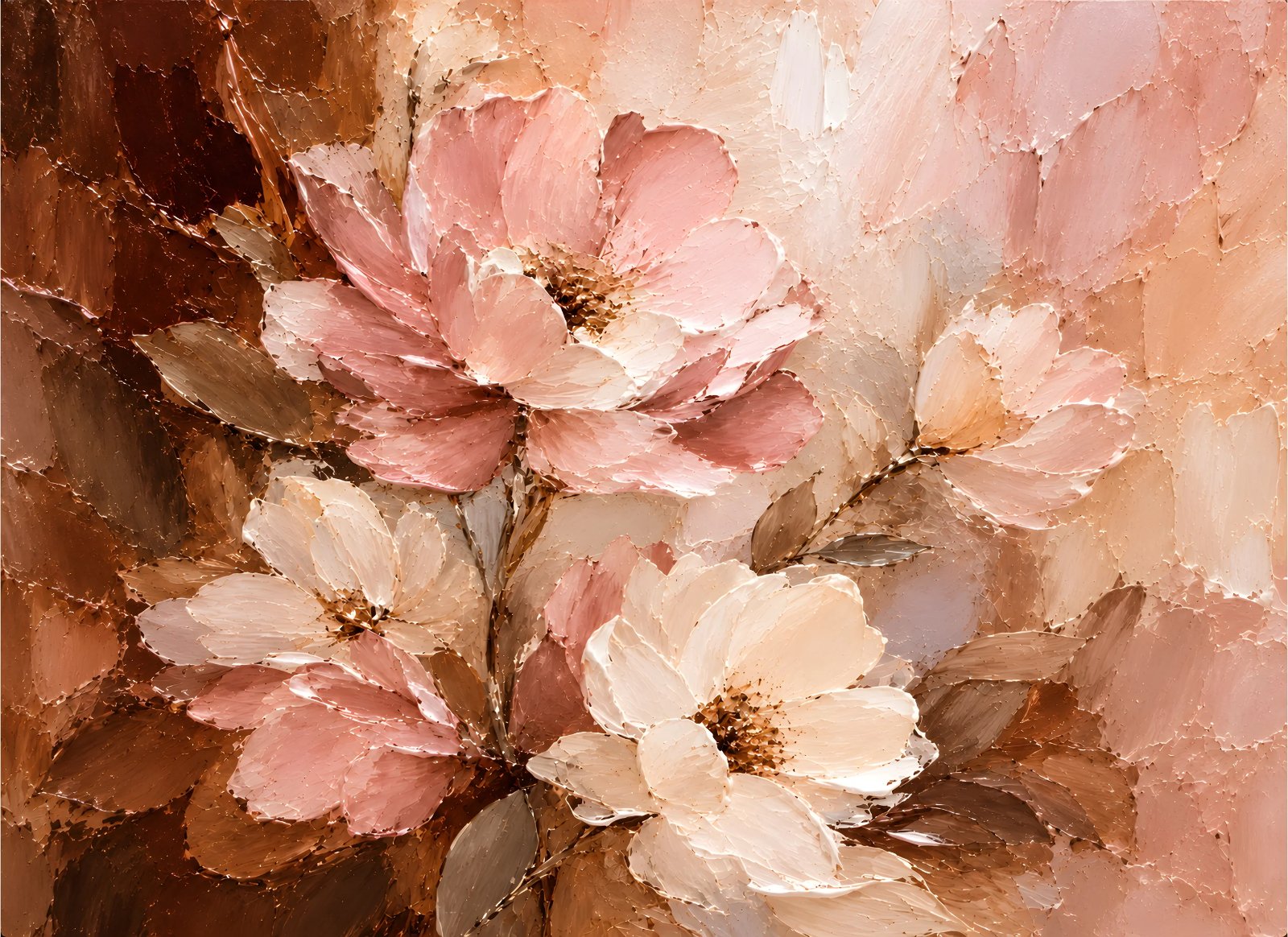 blush pink blossom impasto poster
