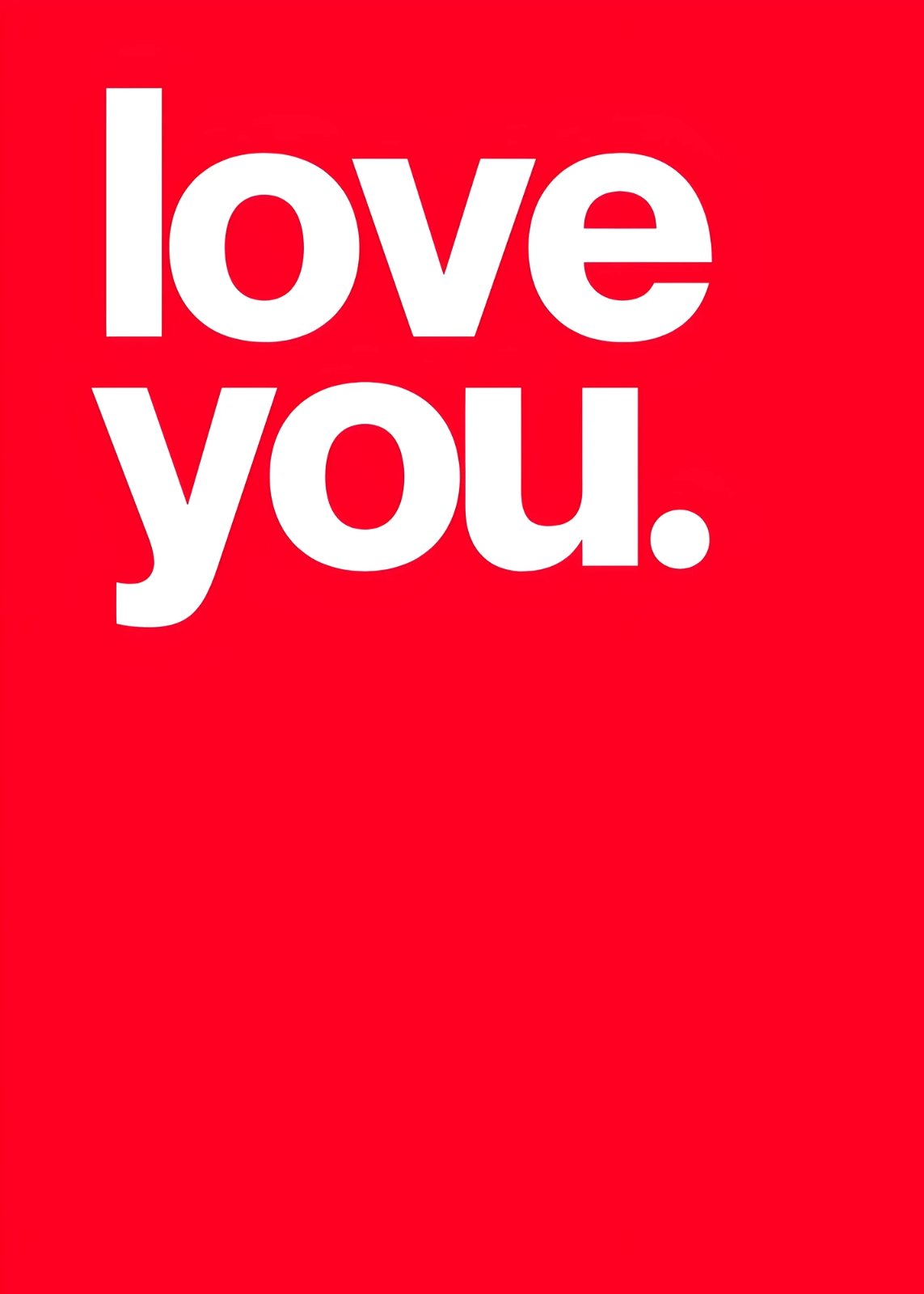 Bold Minimalist "Love You" Typography Poster | Vibrant Red Modern Poster — Poster