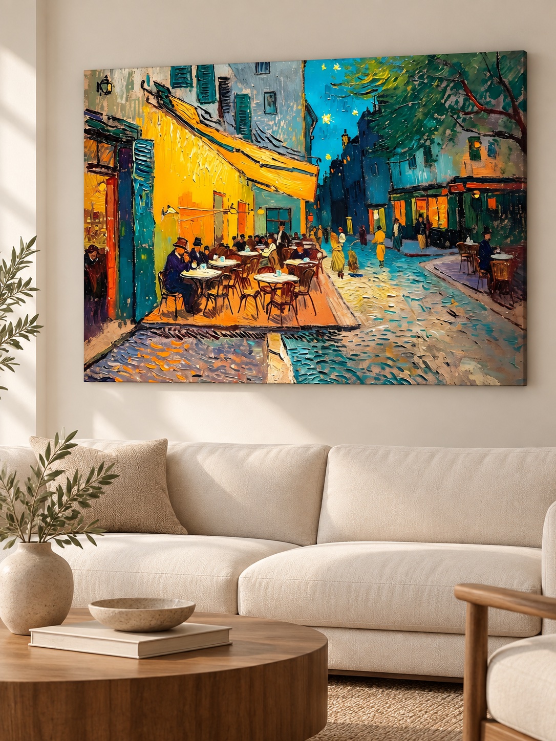 Van Gogh-style cafe terrace at night canvas wall art