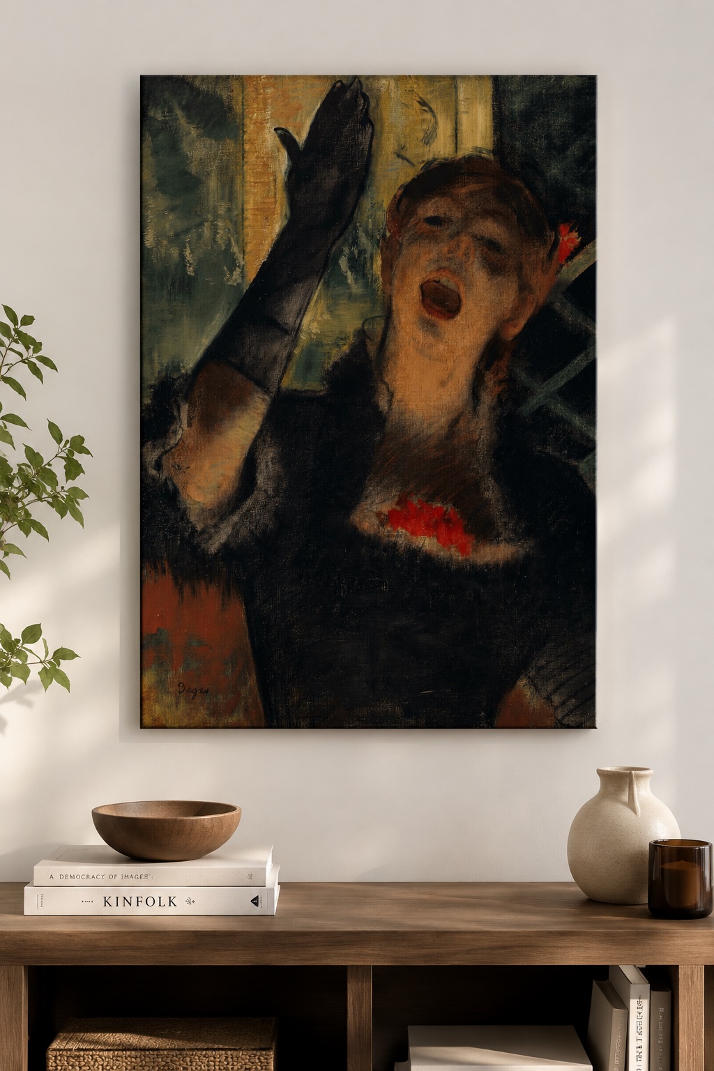 Edgar Degas The Singer with a Glove Canvas Wall Art | Impressionist Vintage Fine Art Print Poster for Living Room Decor canvas print — fine art reproduction