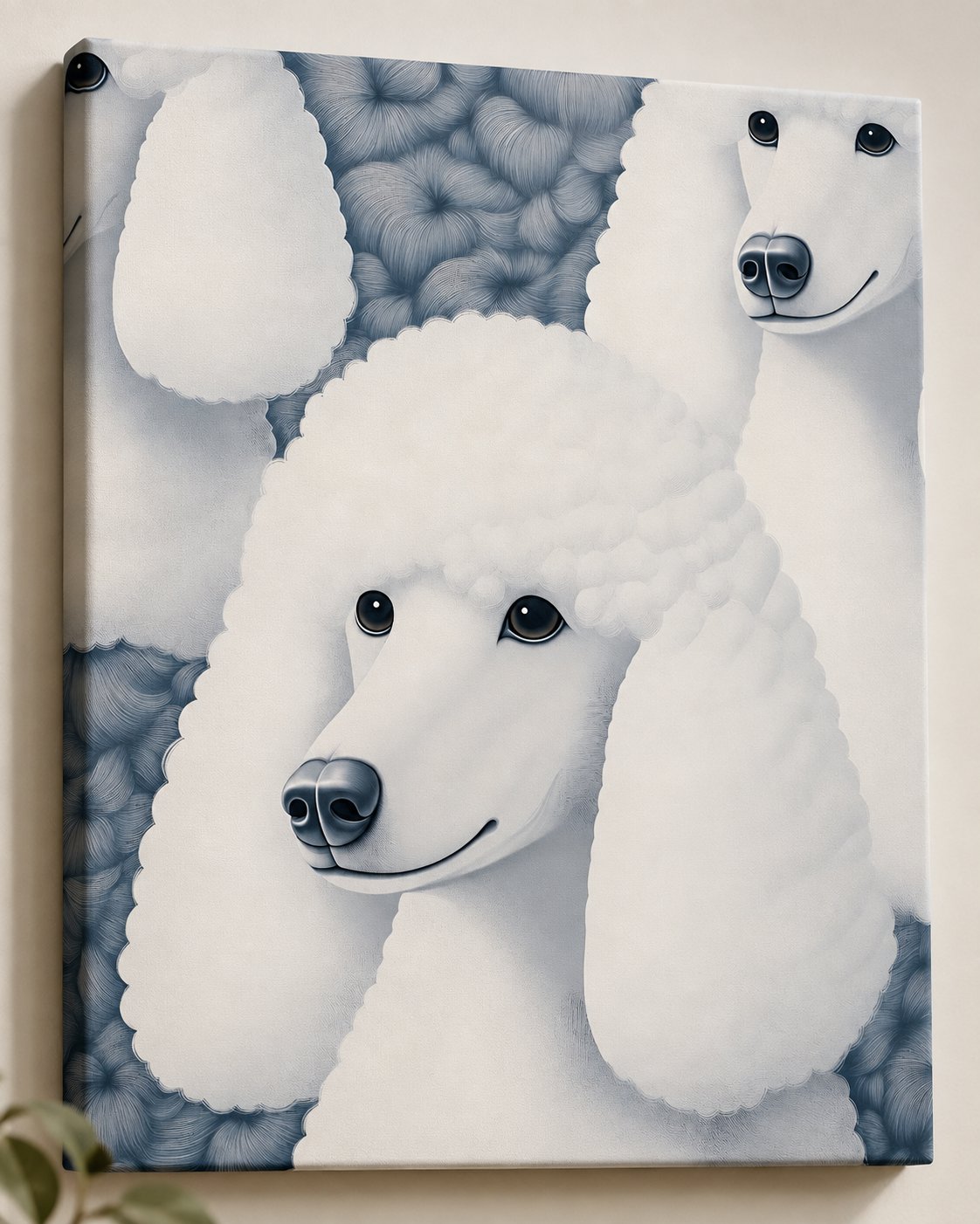 Elegant White Poodle Fine Art Print - Minimalist Dog Wall Decor canvas print — poodle artwork