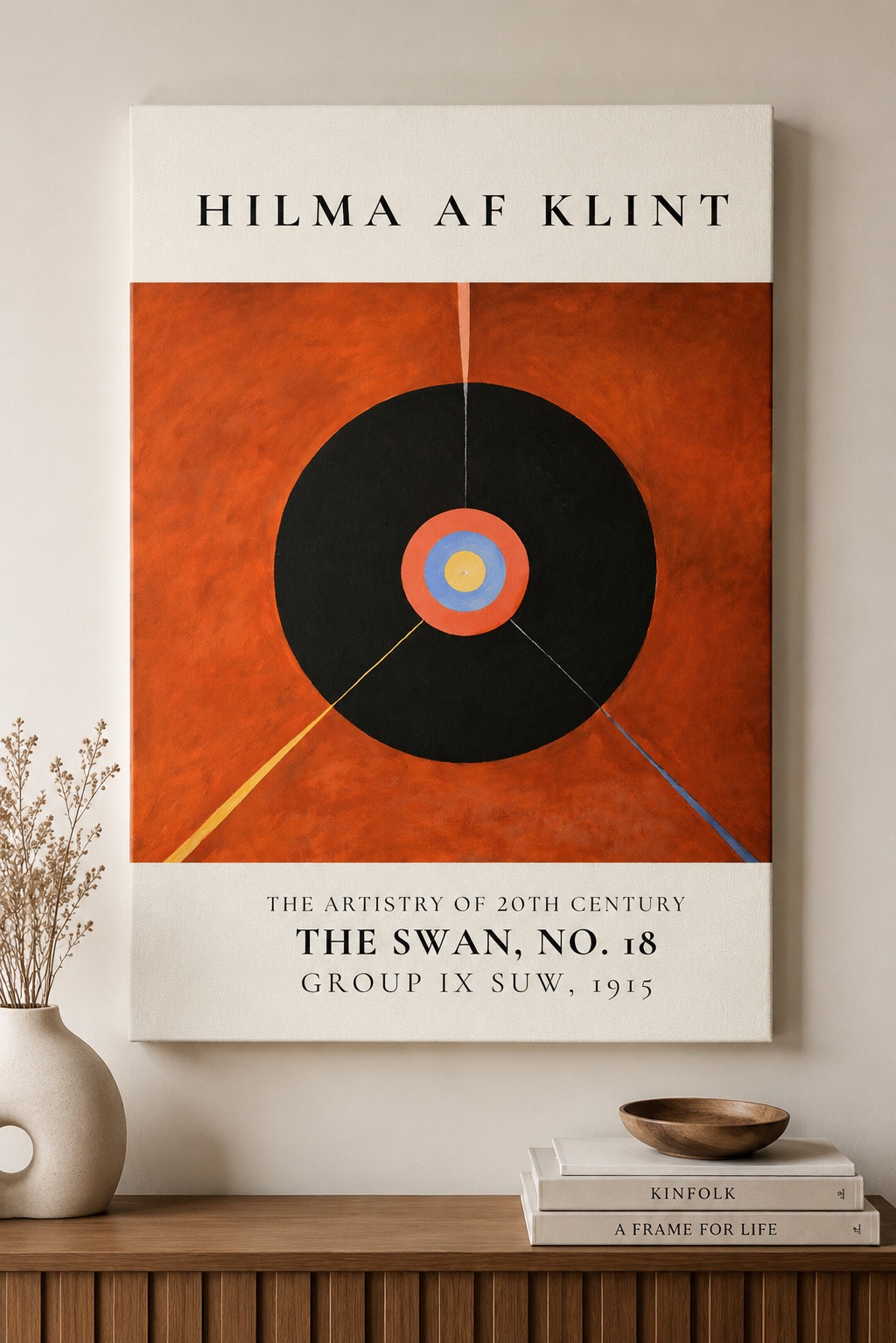 Hilma af Klint The Swan No. 18 (1915) Canvas Print | Mid Century Modern Abstract Wall Decor canvas print — Hilma af Klint print
