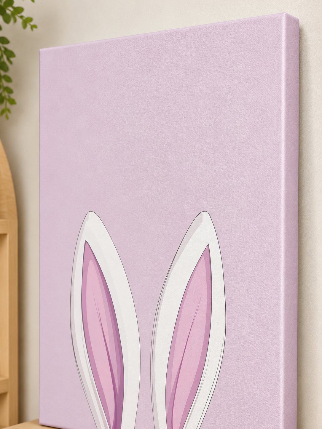Minimalist Easter Bunny Ears Wall Art – Cute Pastel Pink Nursery Decor Printable canvas print — bunny ears