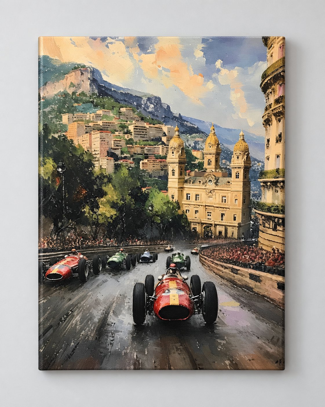 Monaco Grand Prix Vintage Race Cars Canvas Wall Art