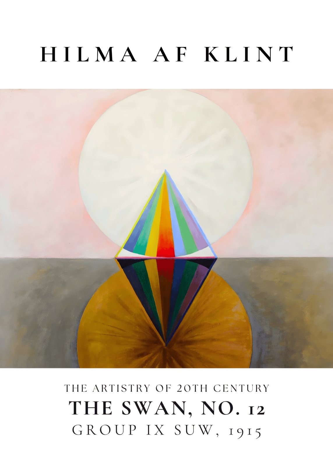 Hilma af Klint The Swan No 12 Poster | Abstract Geometric Fine Art Poster | Modern Exhibition Poster — Poster
