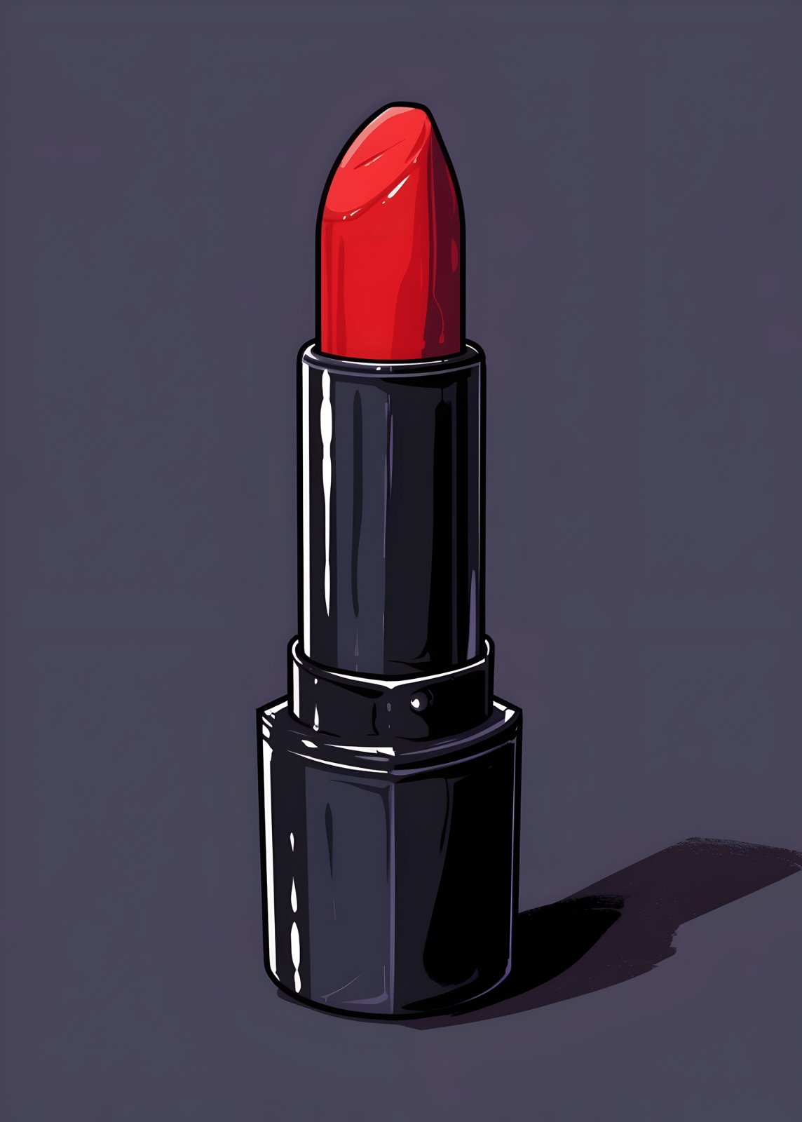 Red Lipstick Pop Art Wall Poster - Modern Makeup Illustration Print for Beauty Room & Dressing Decor — Poster