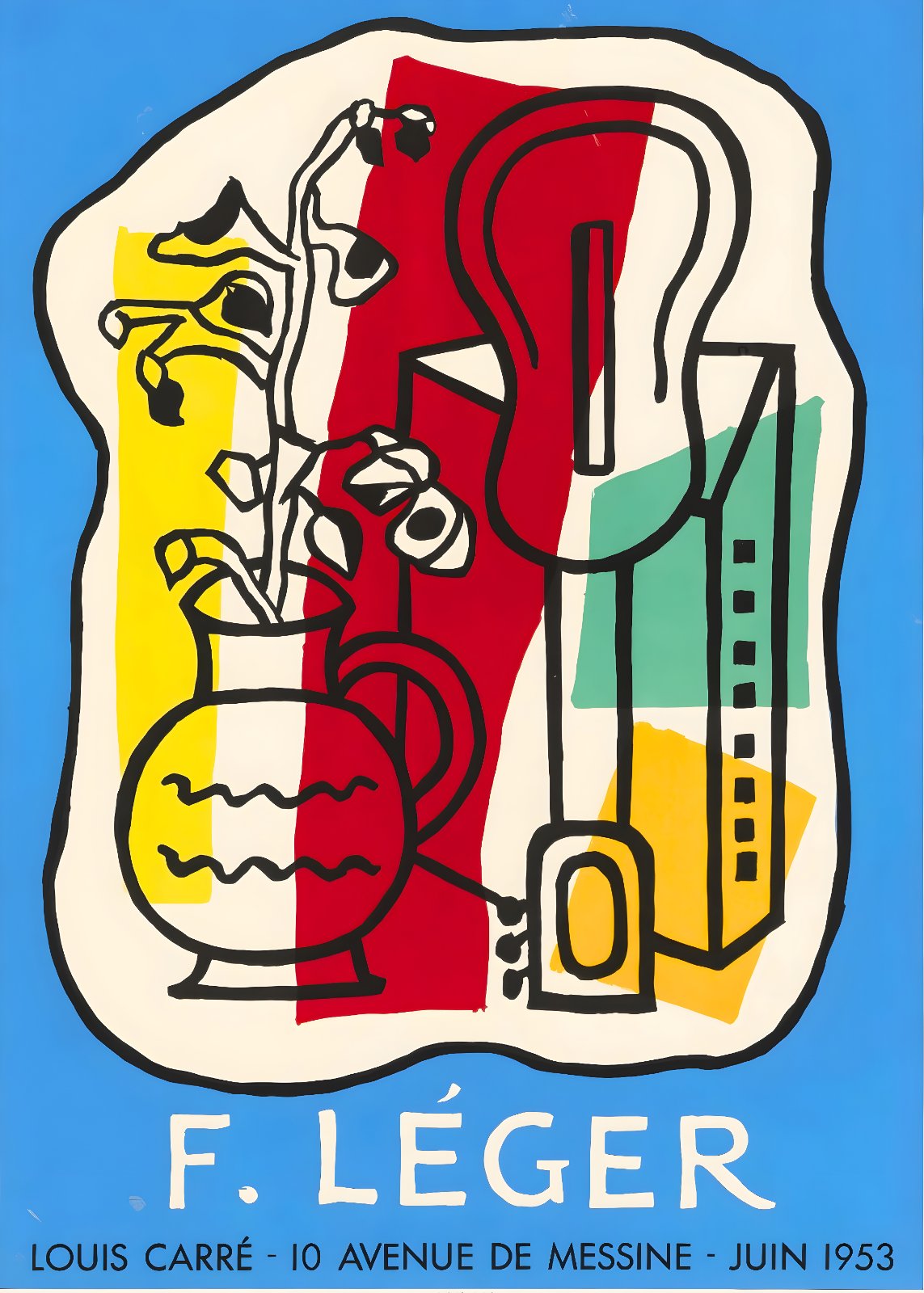 Fernand Léger Vintage Exhibition Poster | Louis Carré 1953 Abstract Poster | Mid-Century Modern Cubist Poster — Poster