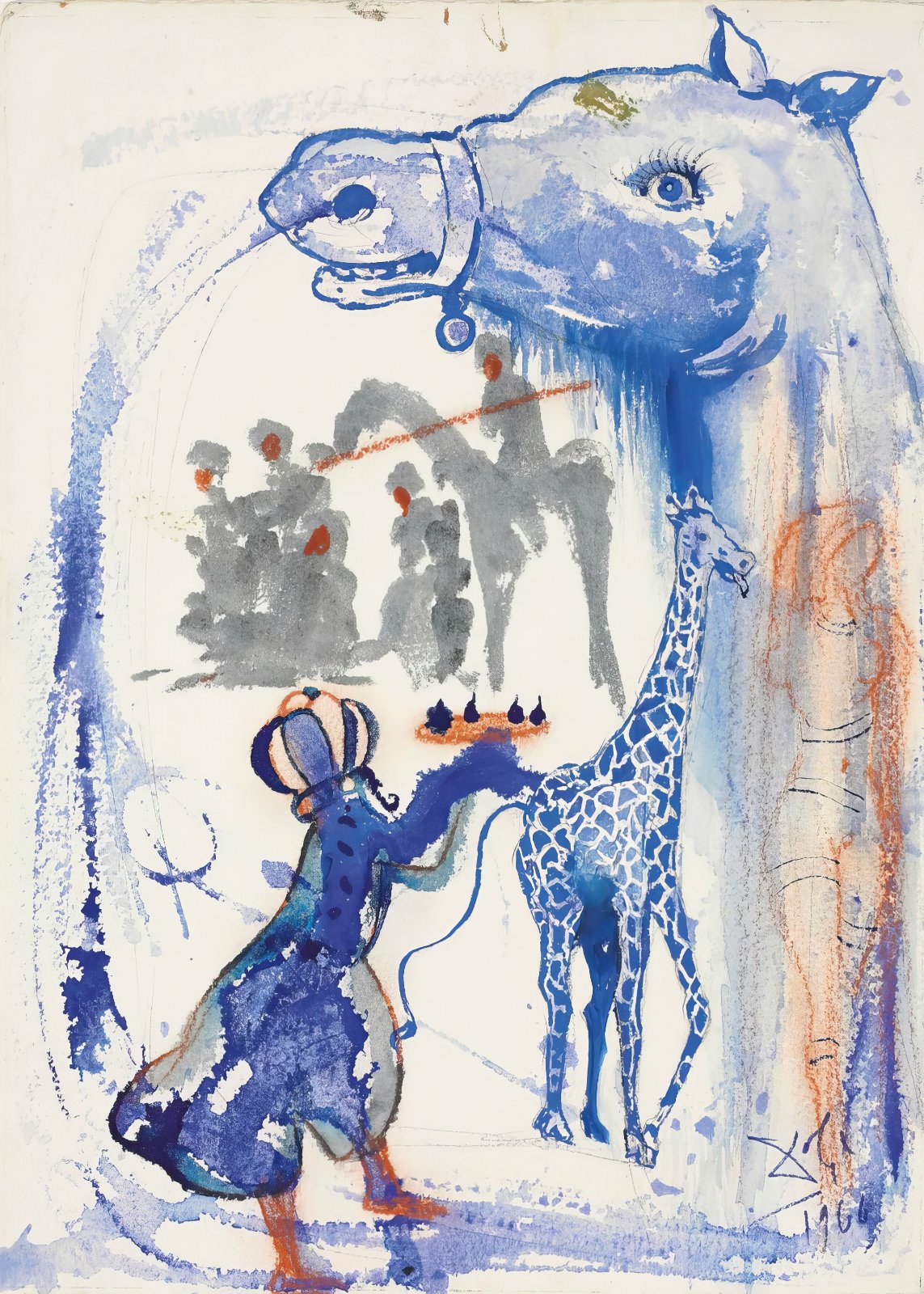 Salvador Dalí Surrealist Poster – Vintage 1964 Blue Horse & Giraffe Fine Art Poster for Home Decor — Poster