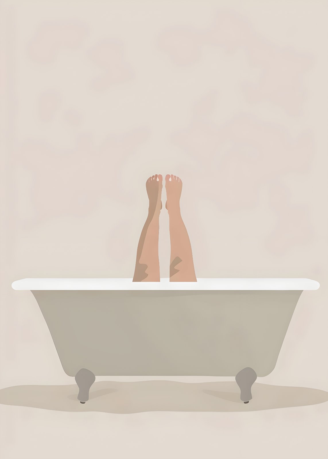 Chic Bathroom Decor Poster | Modern Neutral Self Care Illustration — Poster
