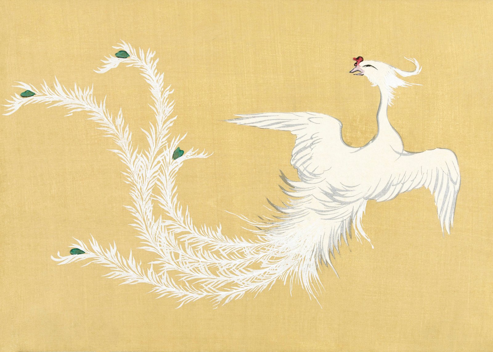 Vintage Japanese White Phoenix Poster | Traditional Asian Fine Art Poster Poster — Poster