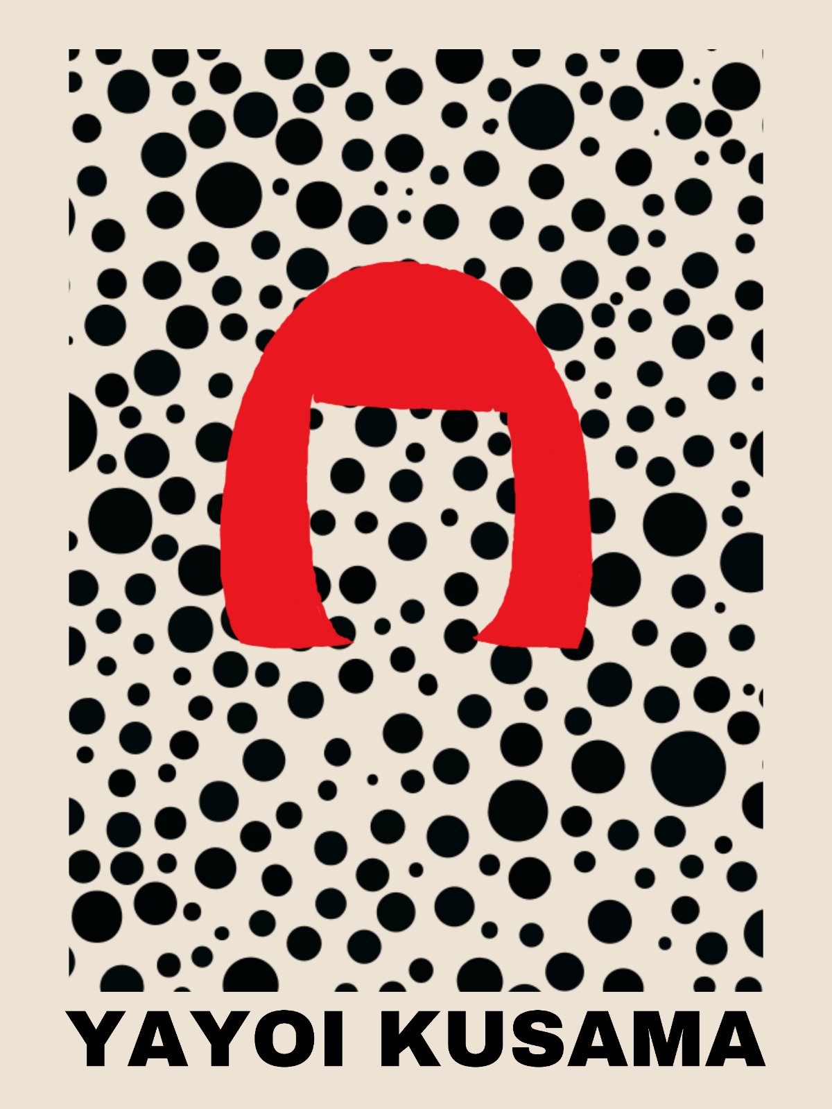 Yayoi Kusama Inspired Poster Poster | Modern Polka Dot & Iconic Red Silhouette Poster | Contemporary Avant-Garde Home Decor — Poster