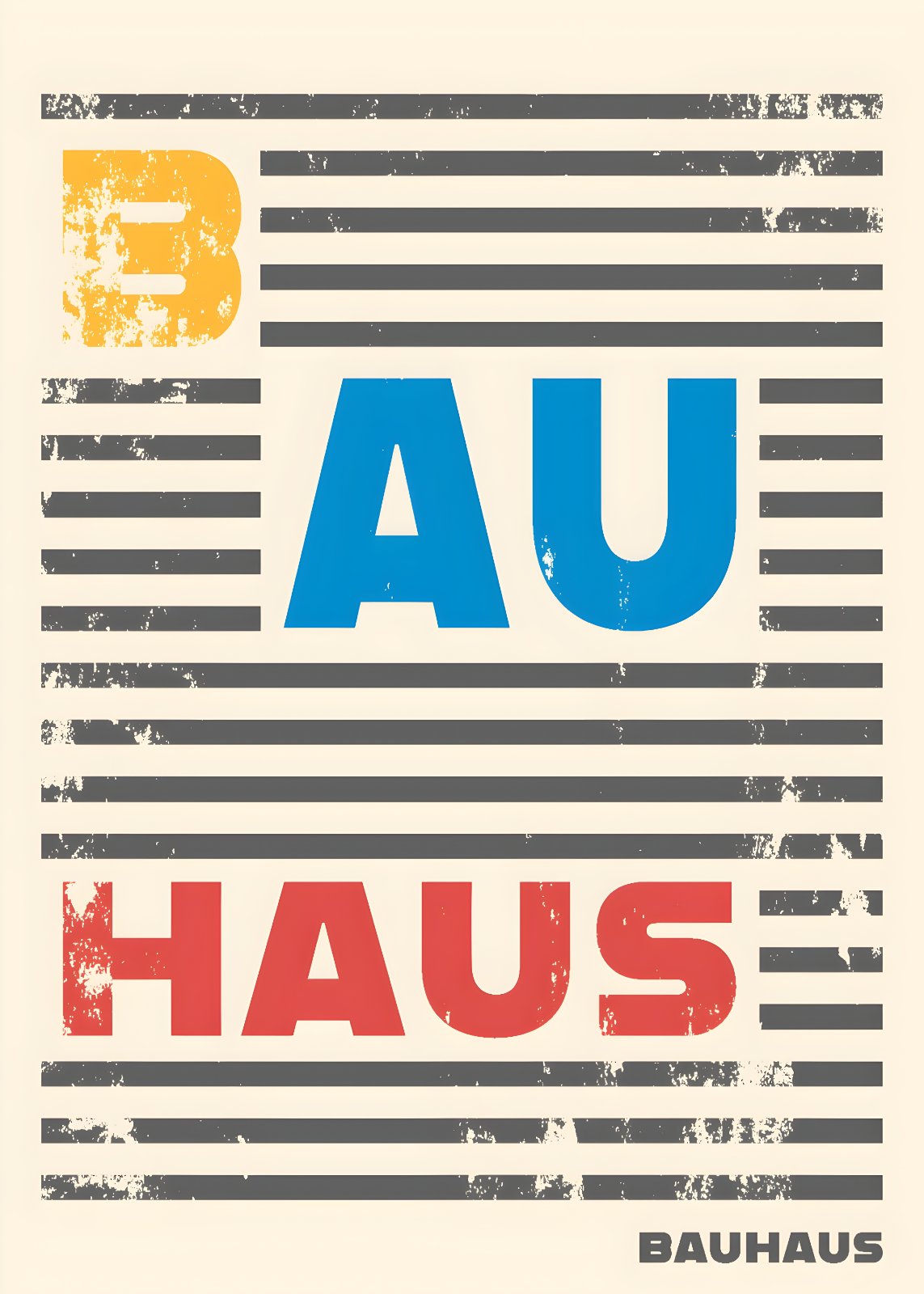 Retro Bauhaus Poster | Vintage Geometric Poster | Mid-Century Modern Typography Print for Living Room & Office Decor — Poster