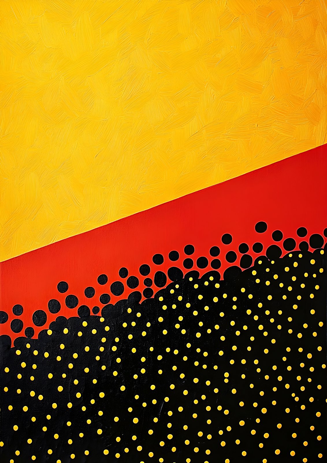 Modern Abstract Poster - Bold Yellow, Red, and Black Geometric Painting - Contemporary Textured Print — Poster