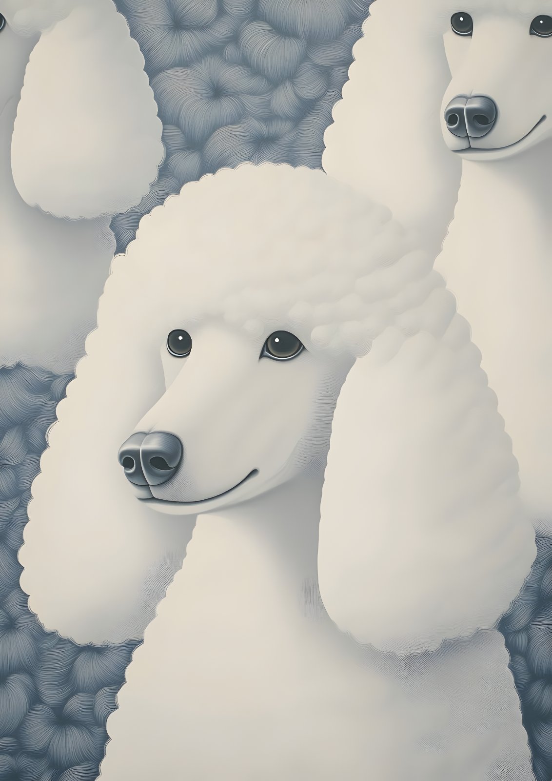 Elegant White Poodle Fine Art Print - Minimalist Dog Wall Decor — Poster