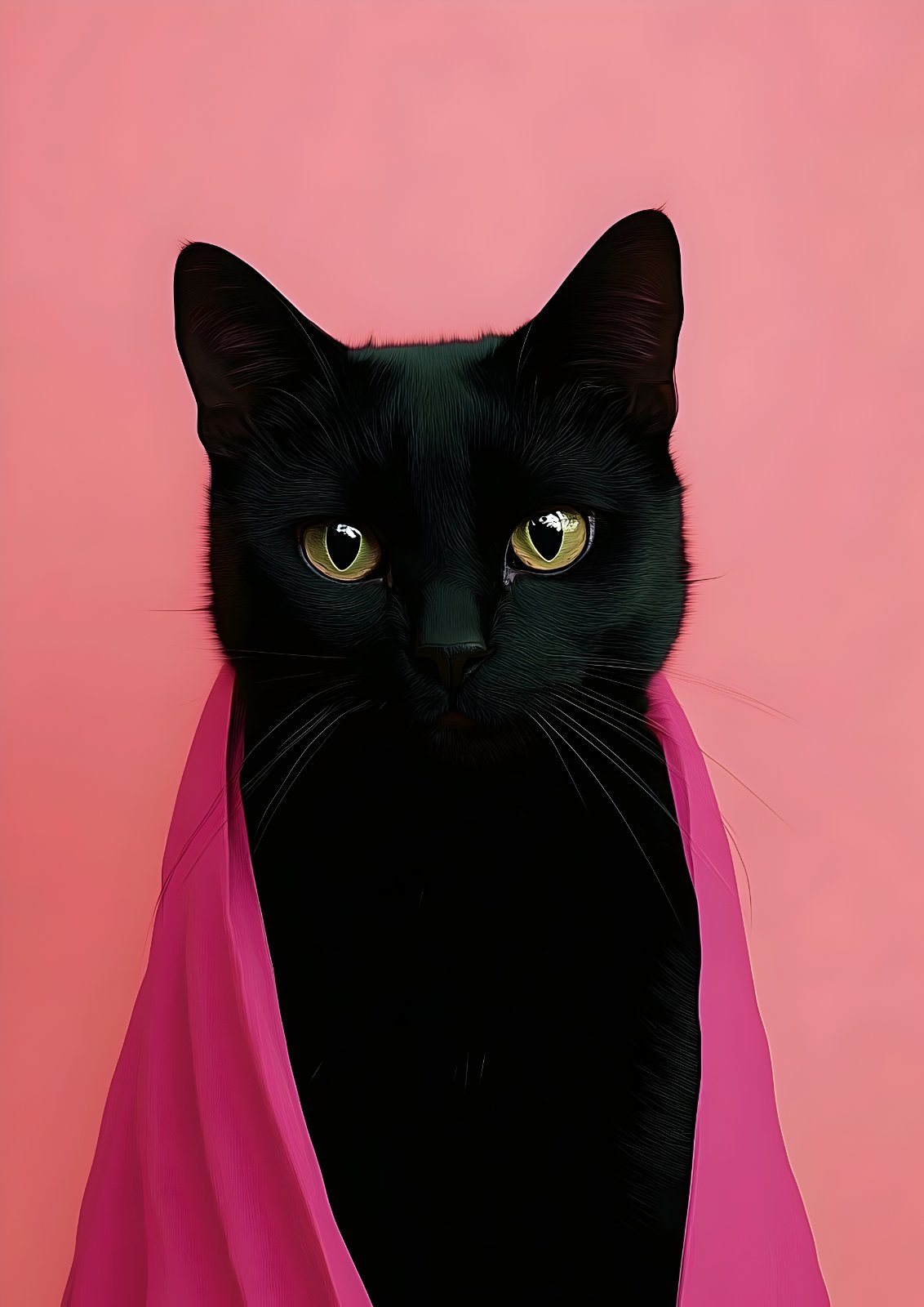Majestic Black Cat Poster – Elegant Gothic Home Decor Poster — Poster