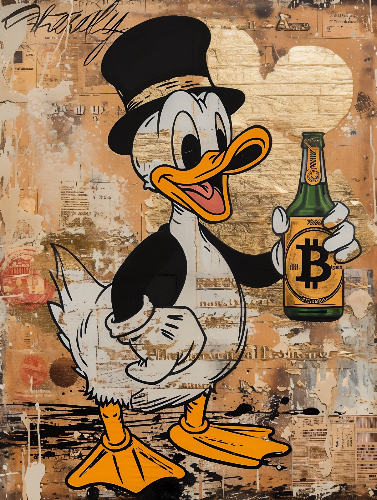 Modern Scrooge McDuck Bitcoin Poster | Pop Art Poster for Office & Home Decor — Poster