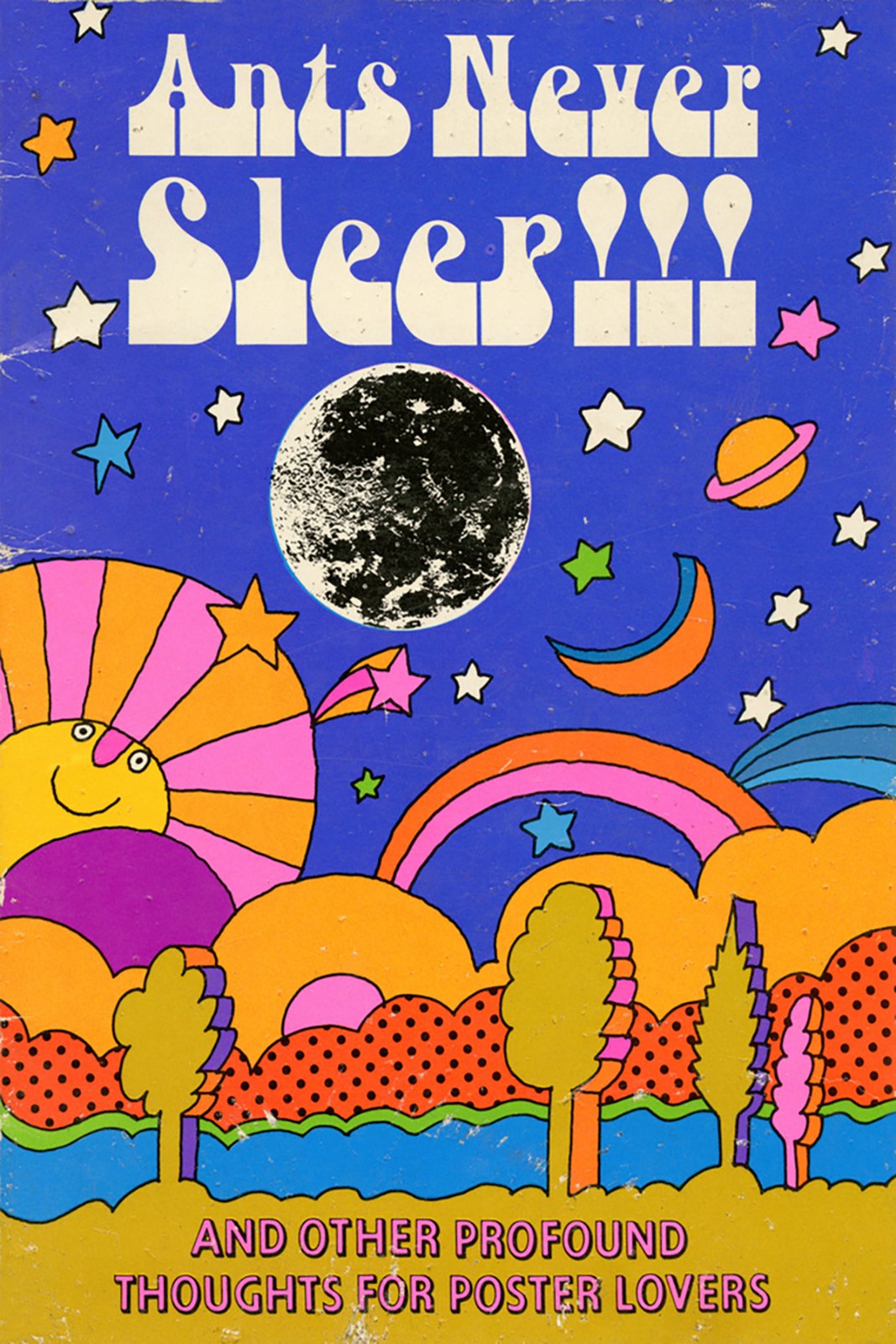 Ants Never Sleep" Trippy Moon & Sun Poster — Poster