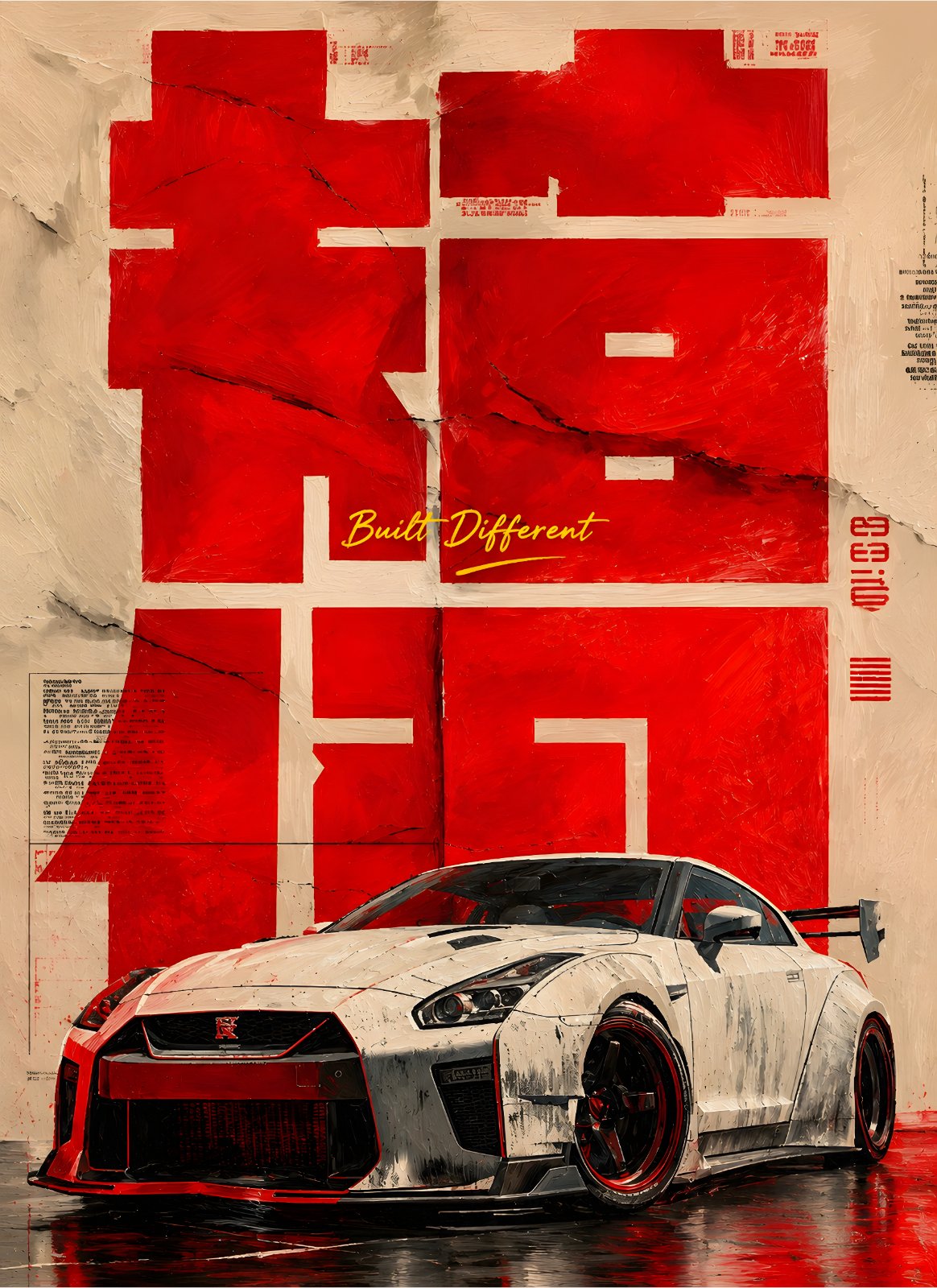  JDM Nissan GT-R Poster - "Built Different" Japanese Sports Car Poster & Poster — Poster
