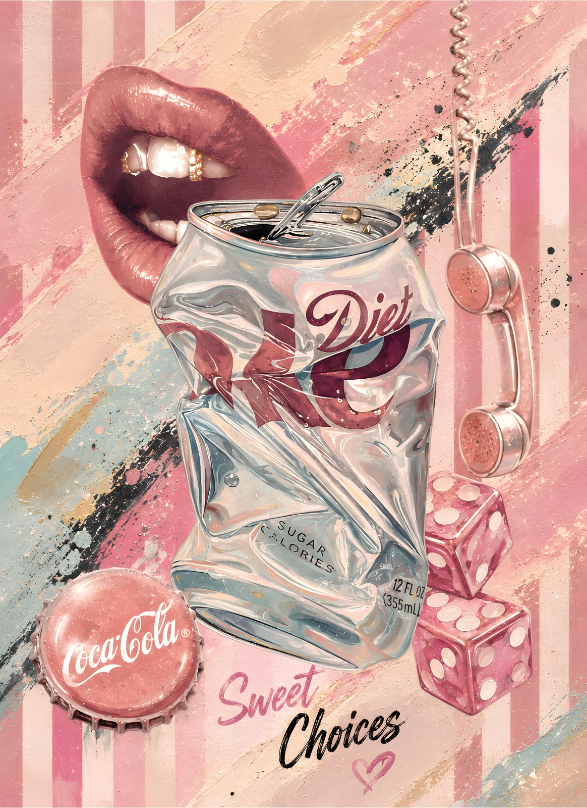 Diet Coke Poster - Trendy Pink Aesthetic Pop Art Poster, Y2K Girly Decor for Bedroom & Dorm — Poster