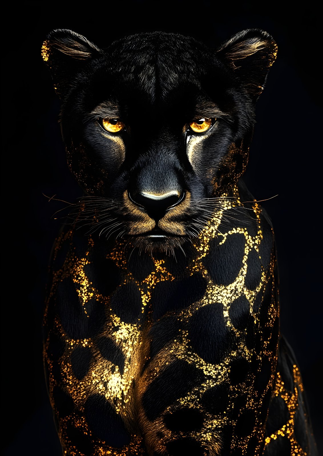 Black and Gold Panther Poster – Majestic Wildlife Poster & Modern Luxury Animal Decor — Poster poster — panther canvas print