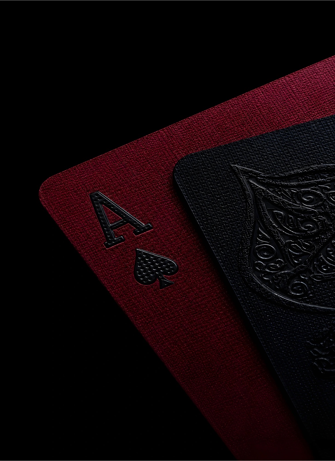Red & Black Ace of Spades Playing Cards – Dark Luxury Minimalist Poster — Poster