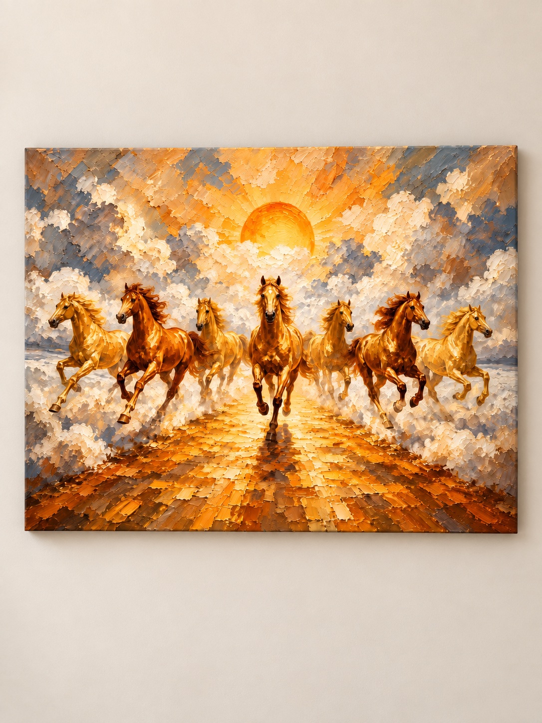 Seven Horses Canvas Wall Art for Office