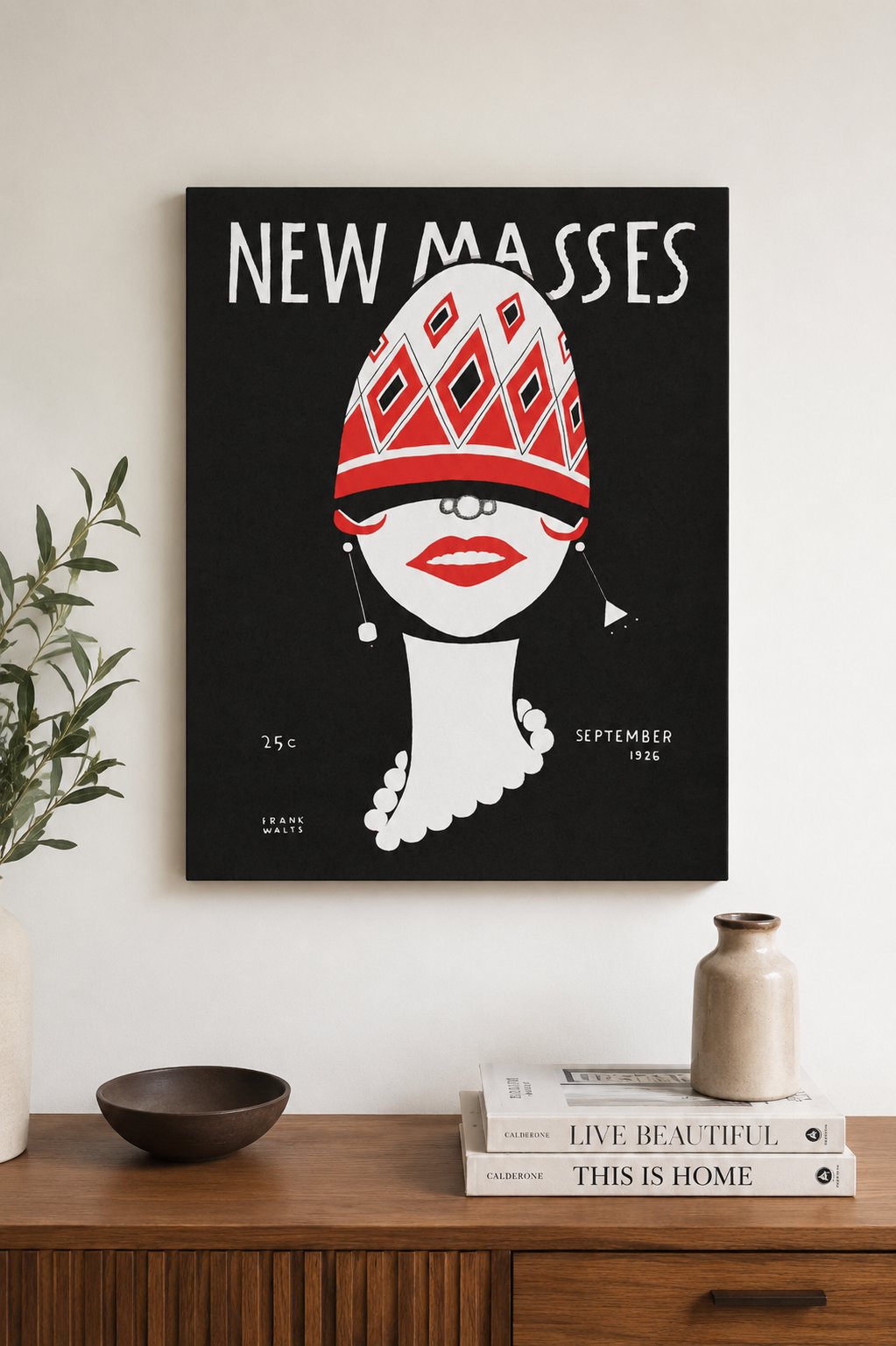 Vintage New Masses Magazine Cover Poster (Sep 1926) by Frank Walts – Retro Avant-Garde Wall Art Print canvas print — 1920s magazine cover