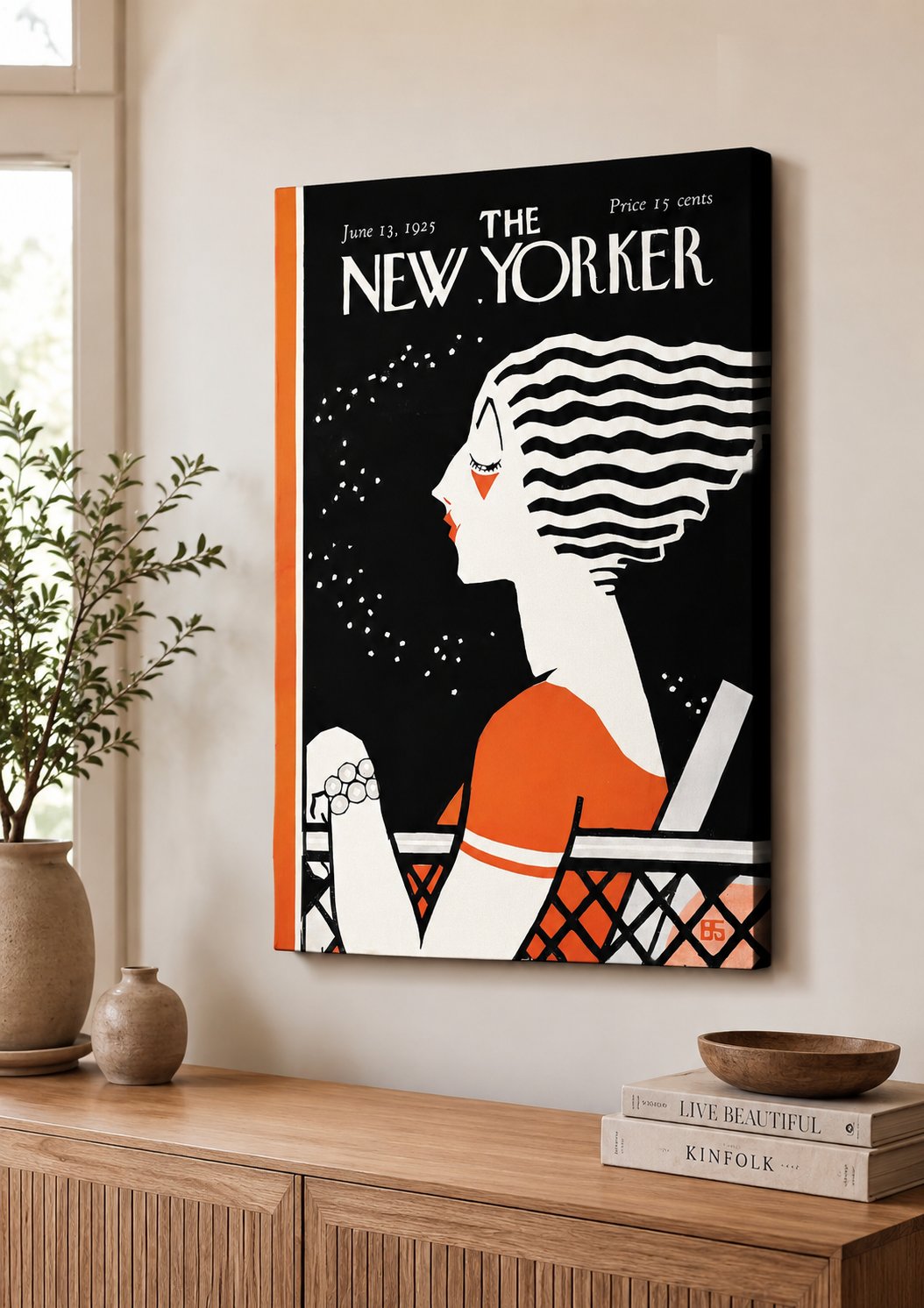 Vintage New Yorker Magazine Cover Wall Art – June 13, 1925 Art Deco Print – Retro Fashion Poster Canvas for Living Room Decor canvas print — New Yorker cover print